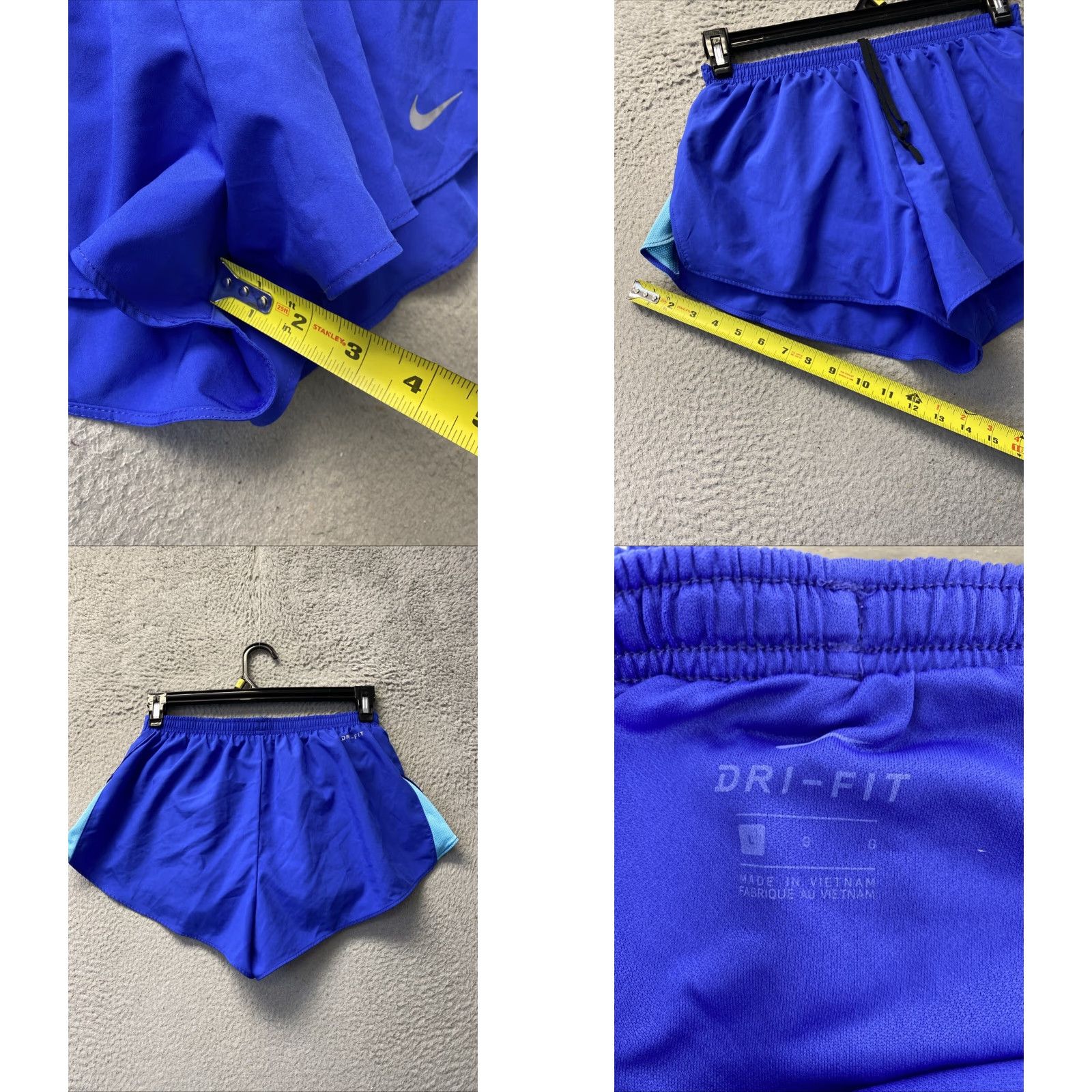 Nike Nike Dri-Fit Running Shorts Women L Blue Lined Elastic Drawstring 126-42 Size 36" / US 14 / IT 50 - 8 Thumbnail