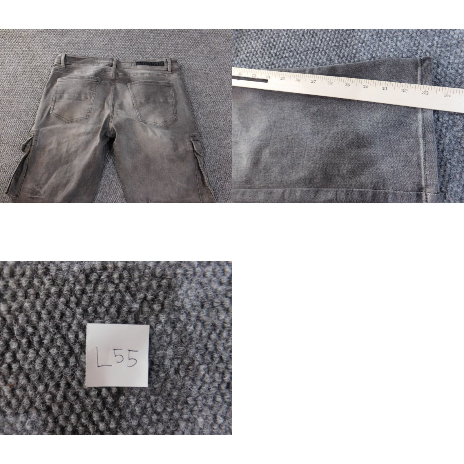 Vintage Rockstar Jeans Mens 38x33 Gray Denim Straight Pockets zipper Mid Rise Regular Fit 33in Inseam Size US 38 / EU 54 - 9 Thumbnail