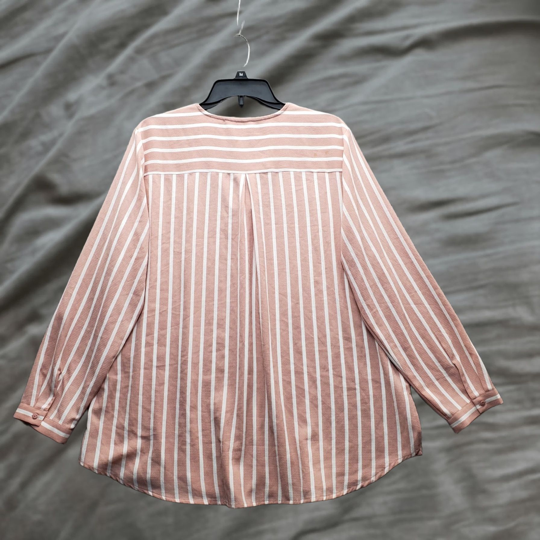 Adrianna Papell Adrianna Papell Blouse Top Womens XL Multi Striped Stretch Long Sleeve Pullover Size XL / US 12-14 / IT 48-50 - 1 Thumbnail