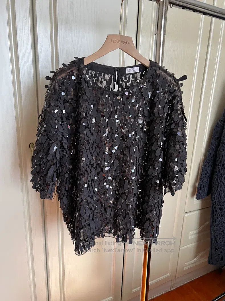 Brunello Cucinelli Brunello Cucinelli Special Offer Sequin Short Sleeve Size M / US 6-8 / IT 42-44 - 3 Thumbnail