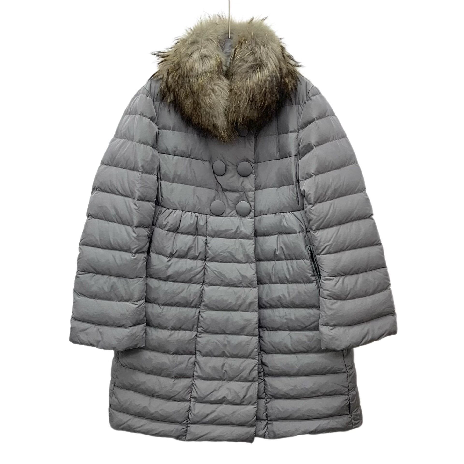 Moncler Moncler Fur Gray Down Jacket L Women Size L / US 10 / IT 46 - 1 Thumbnail
