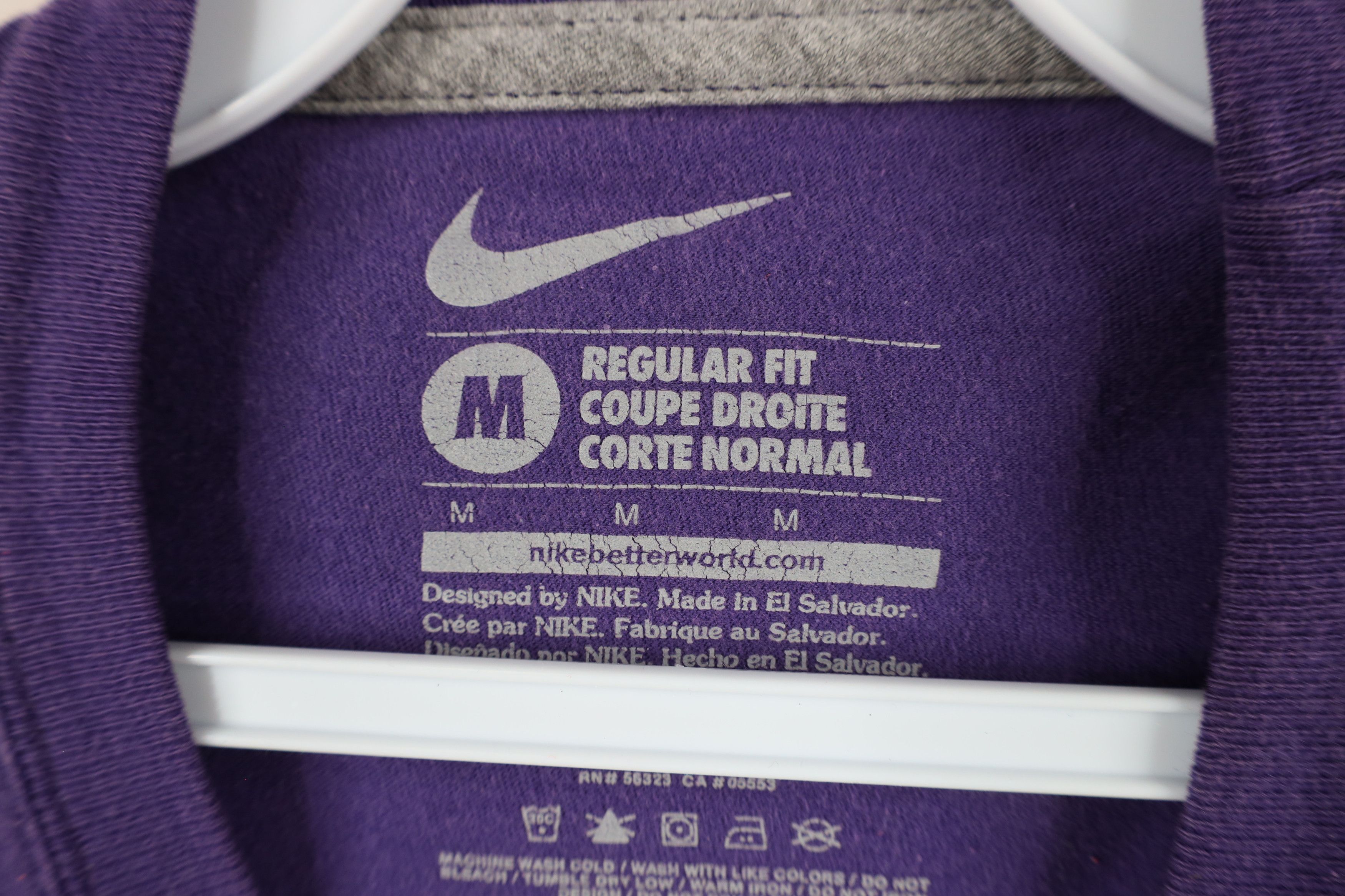 Nike × Vintage Vintage Nike Scott Mini Swoosh Short Sleeve T-Shirt Purple Size US M / EU 48-50 / 2 - 7 Thumbnail