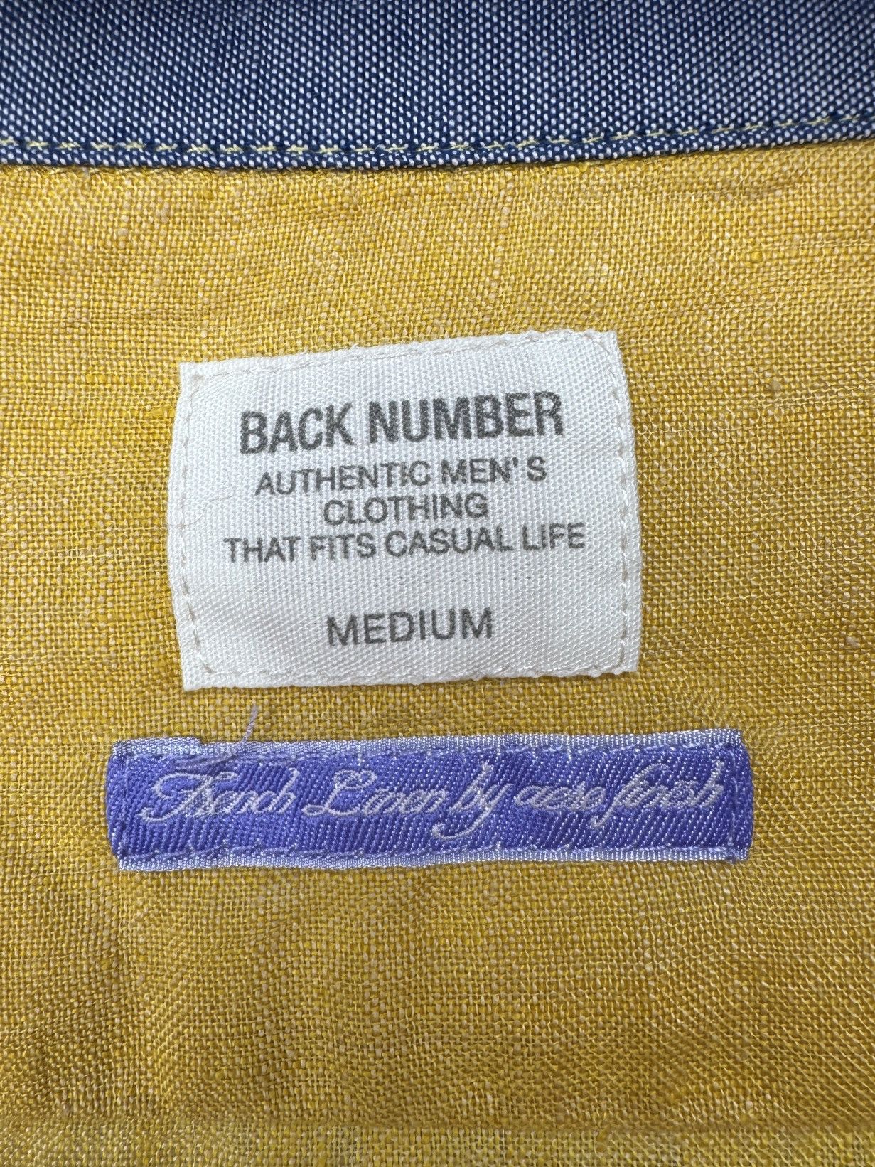 Japanese Brand Back Number French Linen 3/4 sleeve button up shirt Size US M / EU 48-50 / 2 - 8 Thumbnail