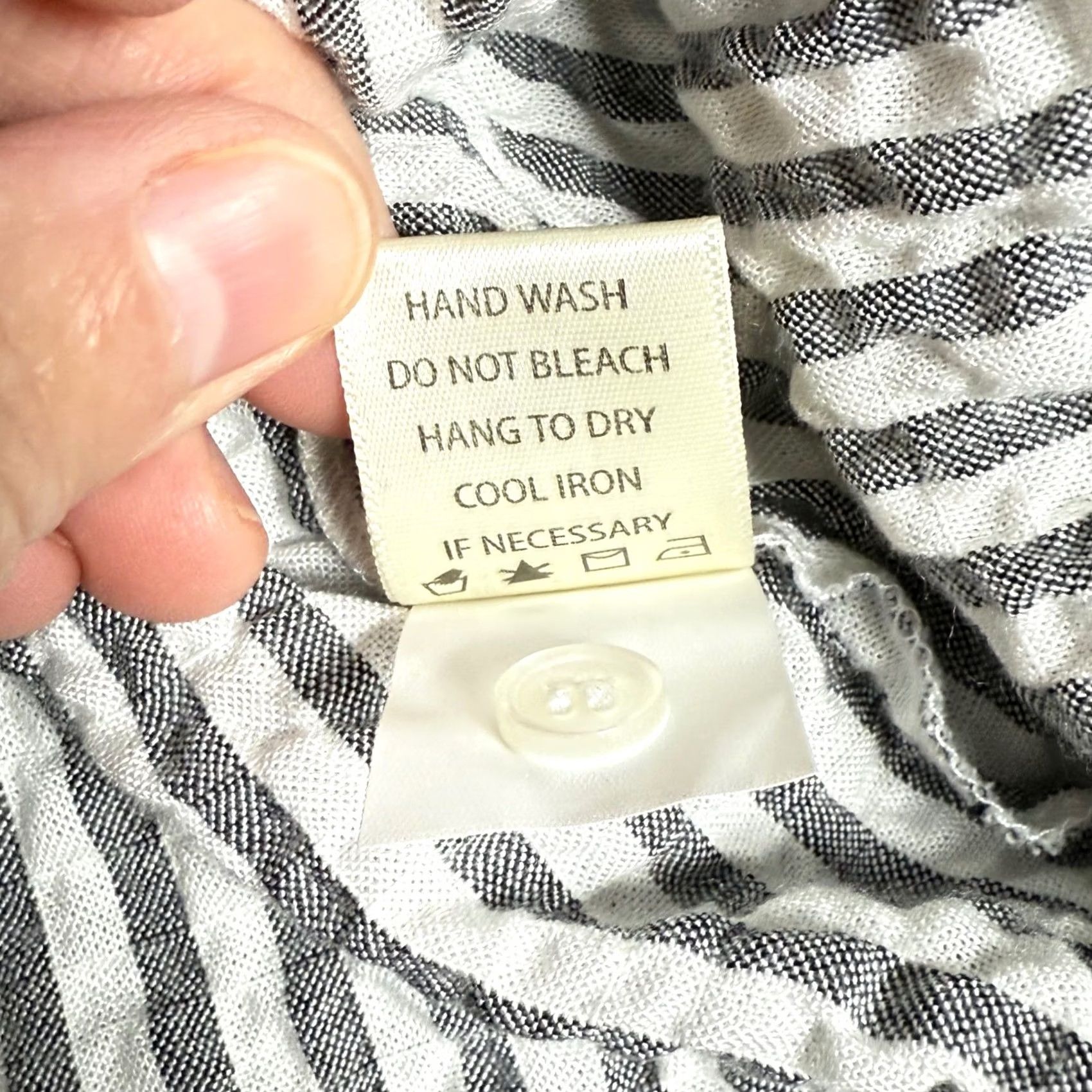 Vintage Beach Lunch Lounge Button-Up Blouse Striped Ruffle Puff Sleeve V-Neck White Medium Women Shirt Tunic Resort Beach Linen Blend Size M / US 6-8 / IT 42-44 - 5 Thumbnail