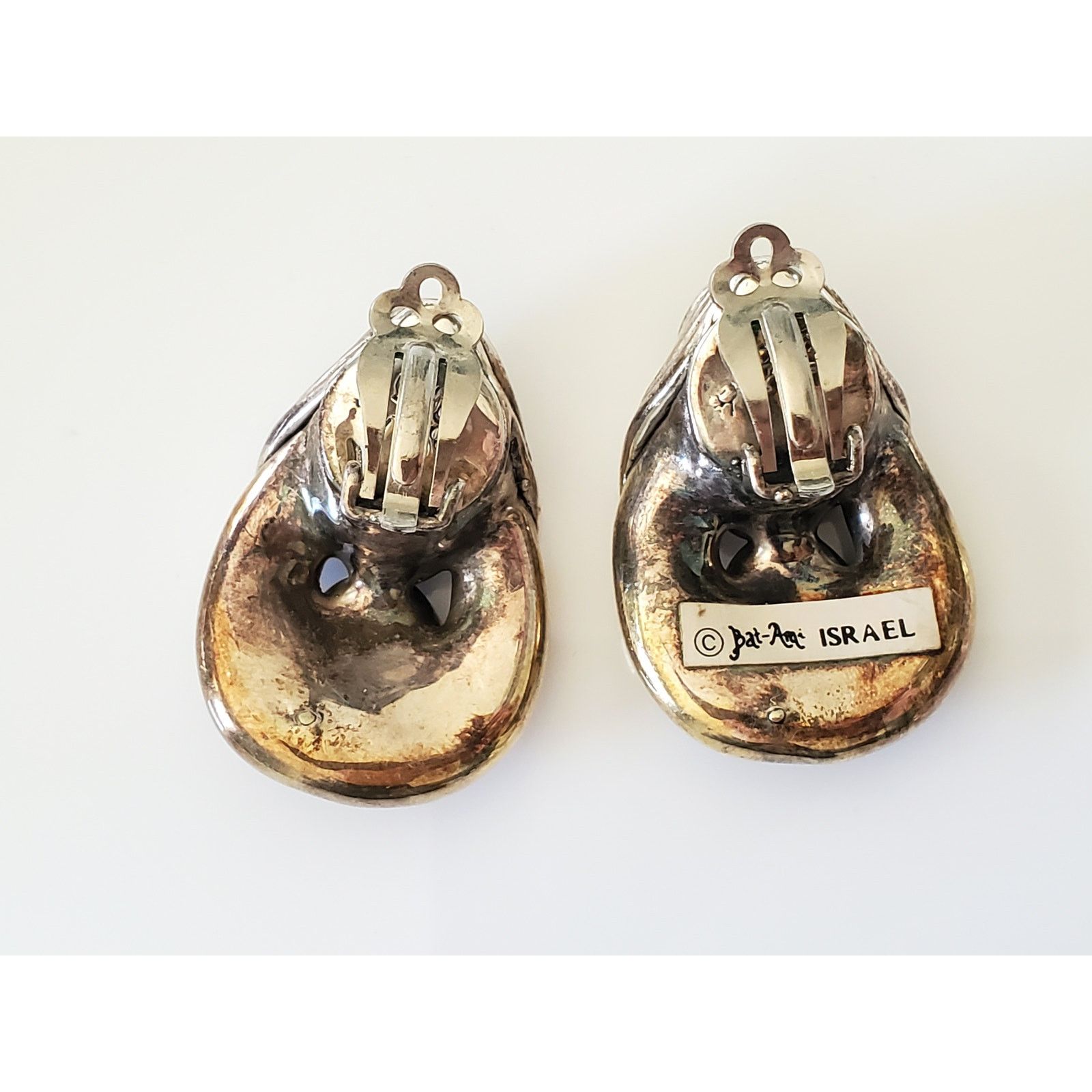 Other Vintage Bat-Ami Designer Sterling Silver Clip On Earrings Size ONE SIZE - 3 Thumbnail