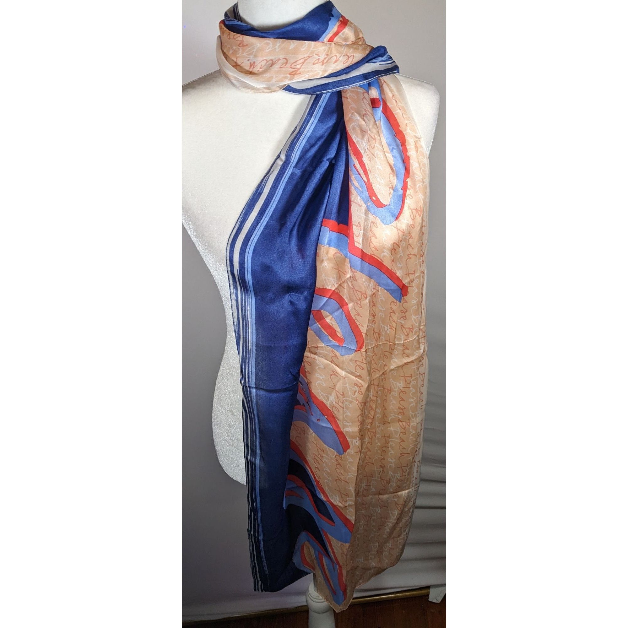 Other Vintage 90s Beach Please Max Studios Silk Scarf Size ONE SIZE - 8 Thumbnail