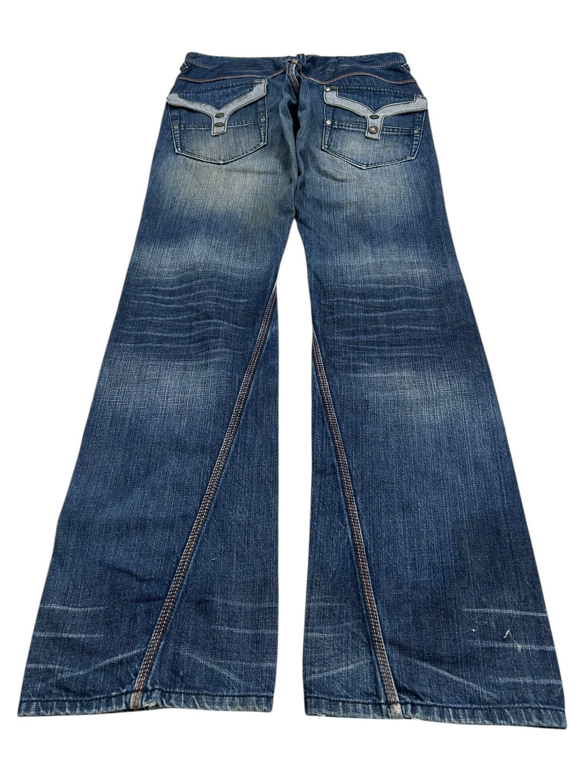 Japanese Brand Y2k Hideaways Nicole Mud Wash Rivet Button Size US 31 - 2 Thumbnail