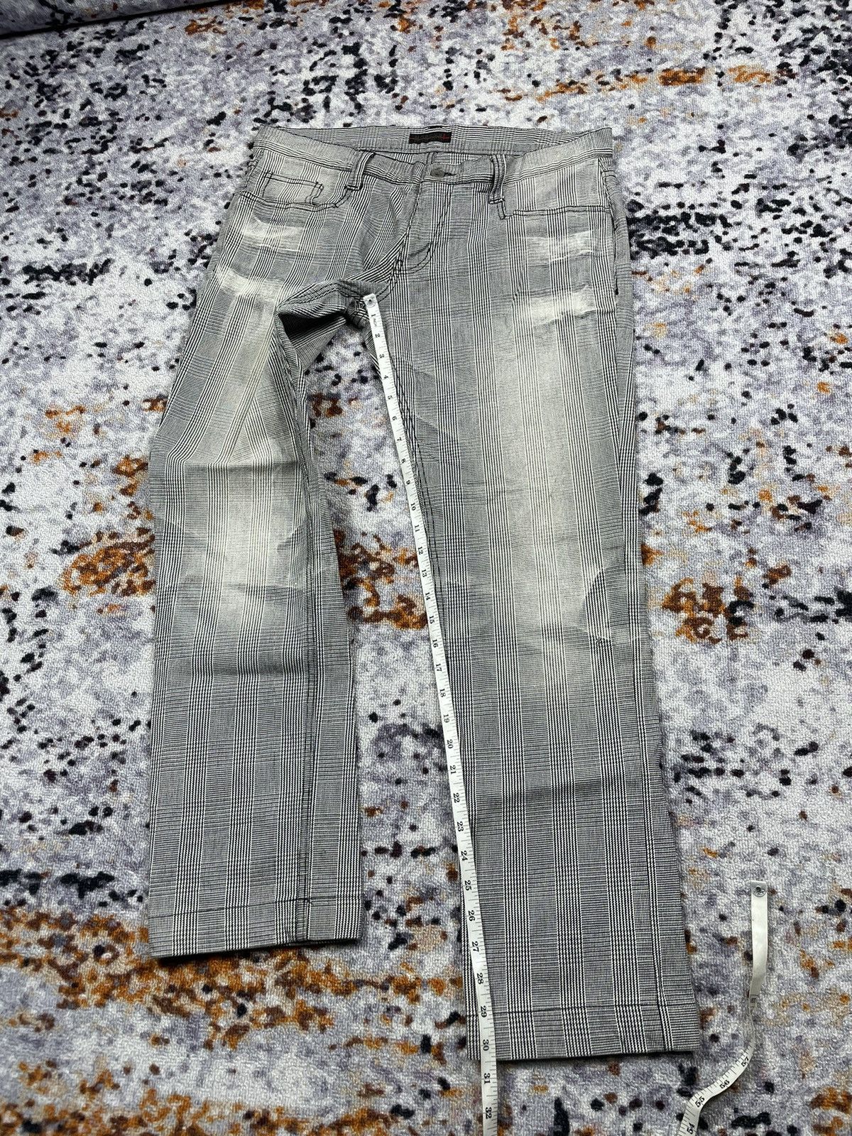 If Six Was Nine × Le Grande Bleu (L.G.B.) × Morgan Homme Morgan Homme wash tartan jeans Size US 33 - 13 Thumbnail