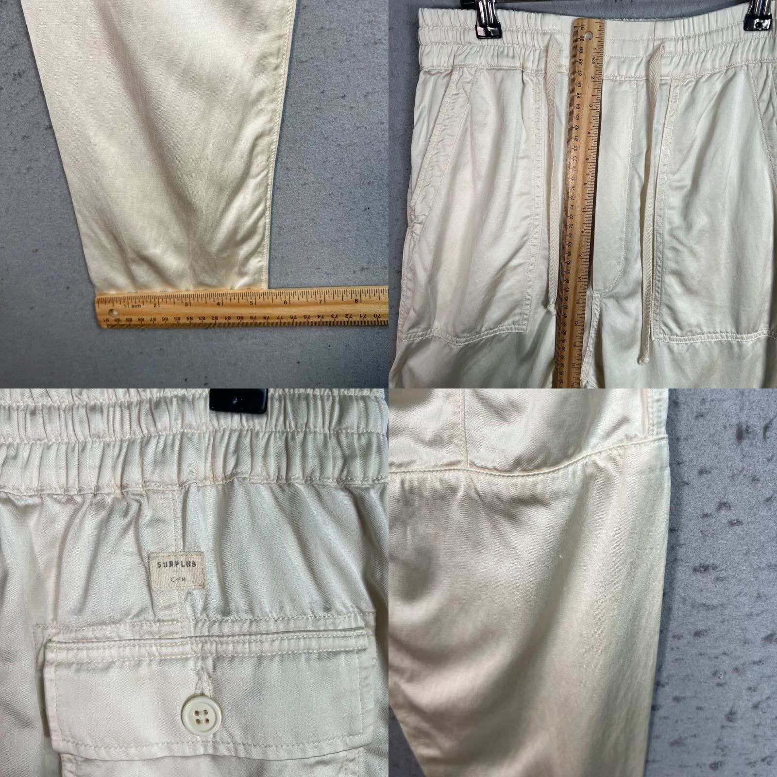 Citizens Of Humanity Citizens Of Humanity Surplus Womens XS Ivory Chino Pants Elastic Waist Tapered 23in Inseam Vintage: No (Note: avoid adding N/A) Size 26" / US 2 / IT 38 - 8 Thumbnail