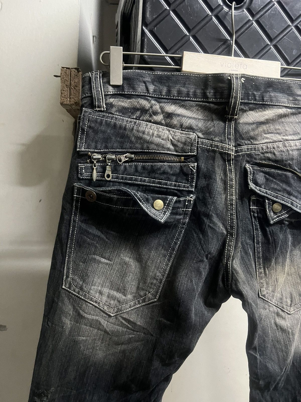 Japanese Brand × Vintage THRASHED RIPPED DENIM PANT Size US 33 - 13 Thumbnail