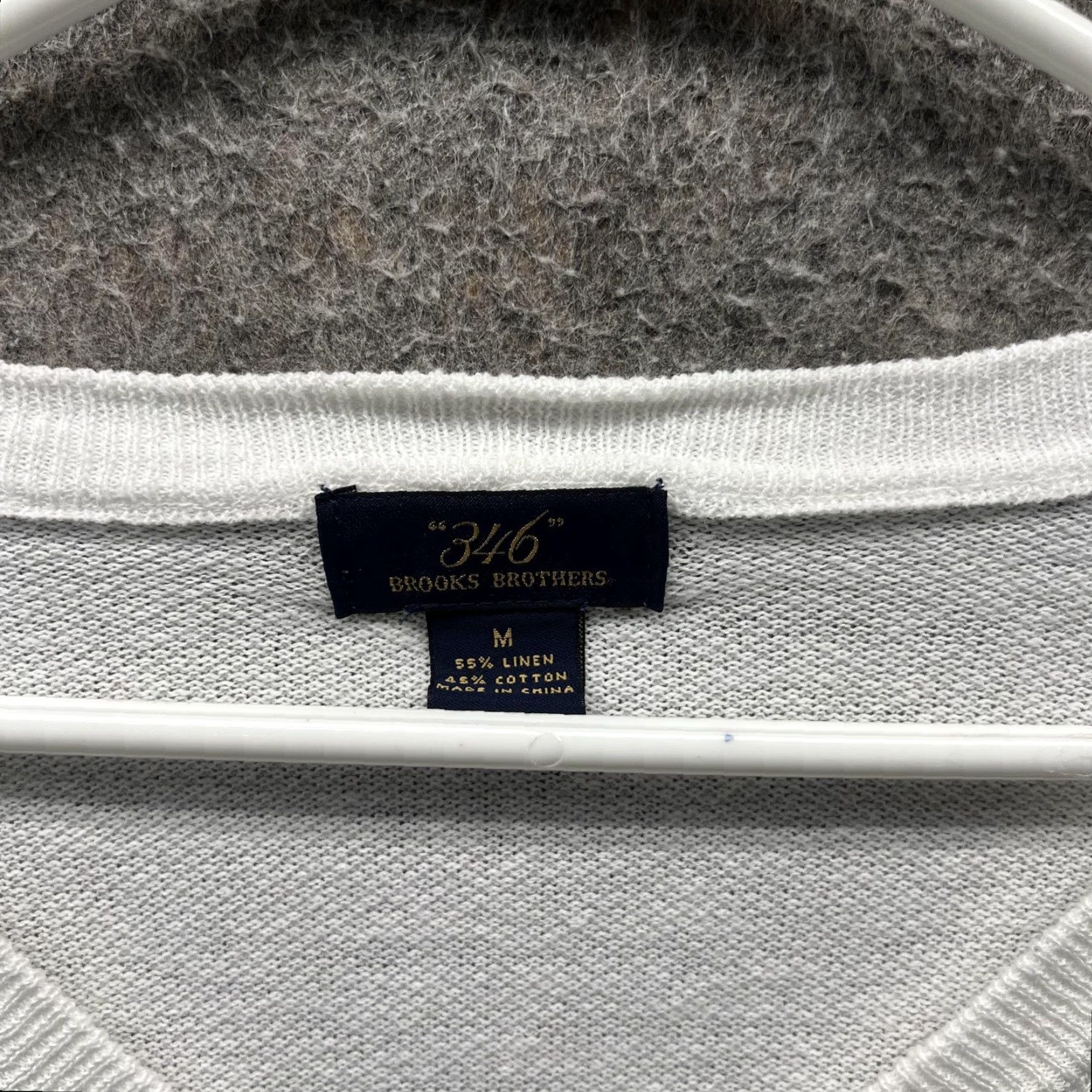 Brooks Brothers Brooks Brothers Sweater Women Medium White Linen Cotton V-Neck Lightweight Knit Pullover Size M / US 6-8 / IT 42-44 - 7 Thumbnail