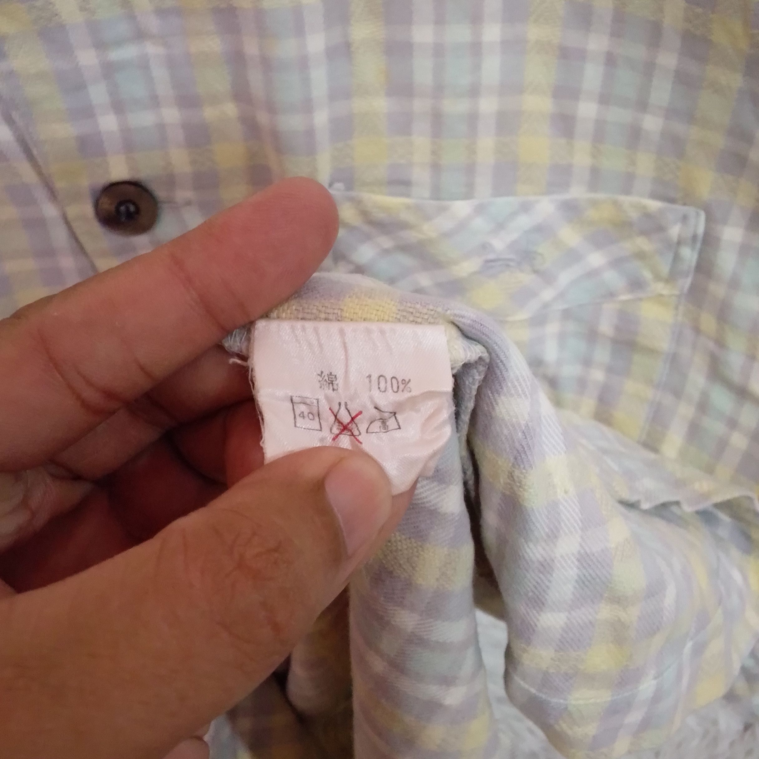 Celine CELINE Plaid Button Up Pajama Shirt Pastel Size US L / EU 52-54 / 3 - 10 Thumbnail