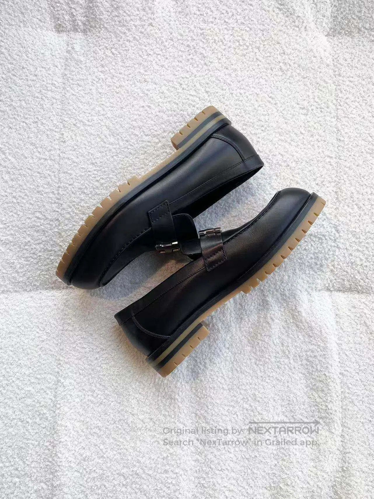 Hermes Hermes H-buckle black loafers| Size US 5.5 / IT 35.5 - 4 Thumbnail