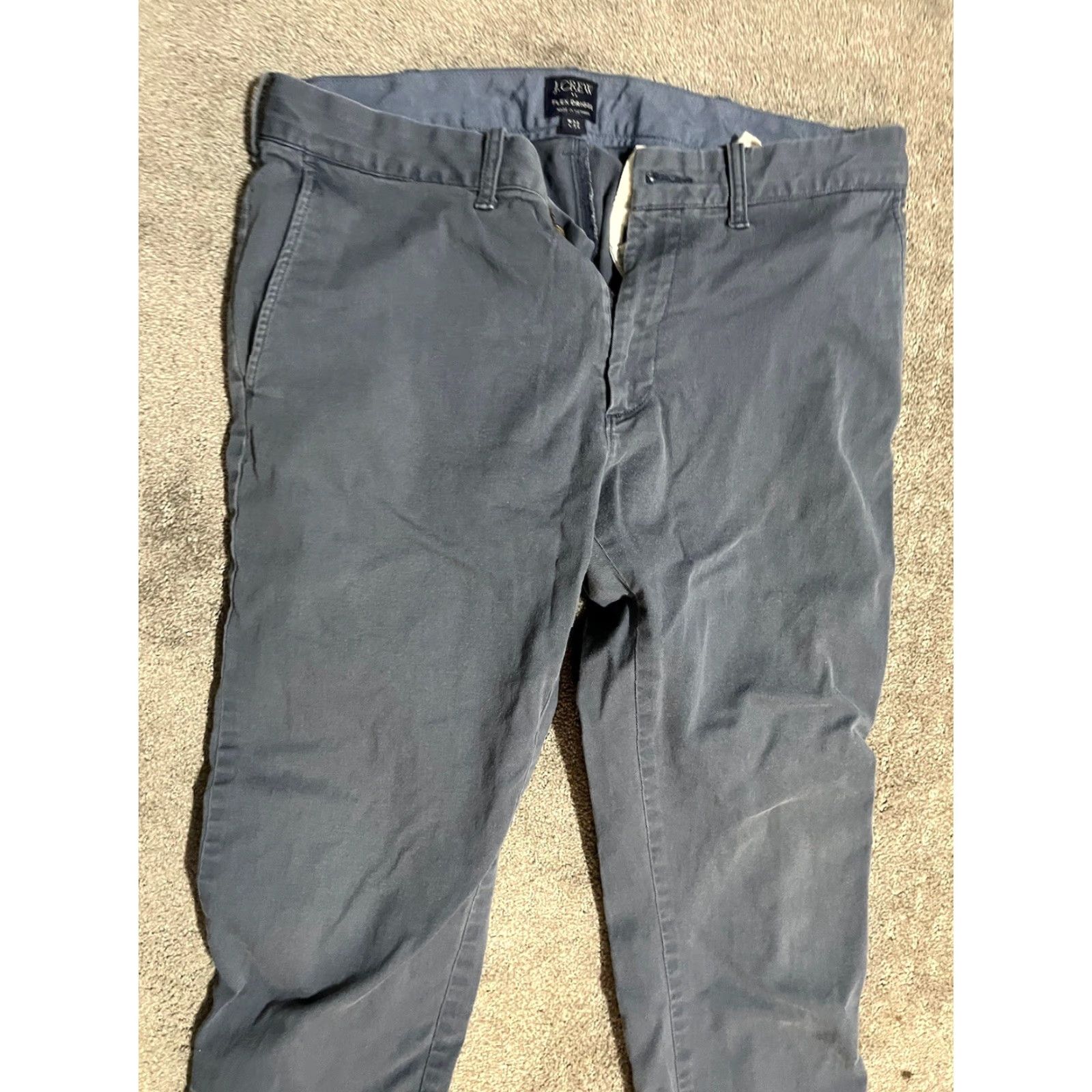 J.Crew J.Crew Flex Chino Pants 32x34 Straight Leg Cotton Stretch Blue Mens Size US 32 / EU 48 - 2 Thumbnail