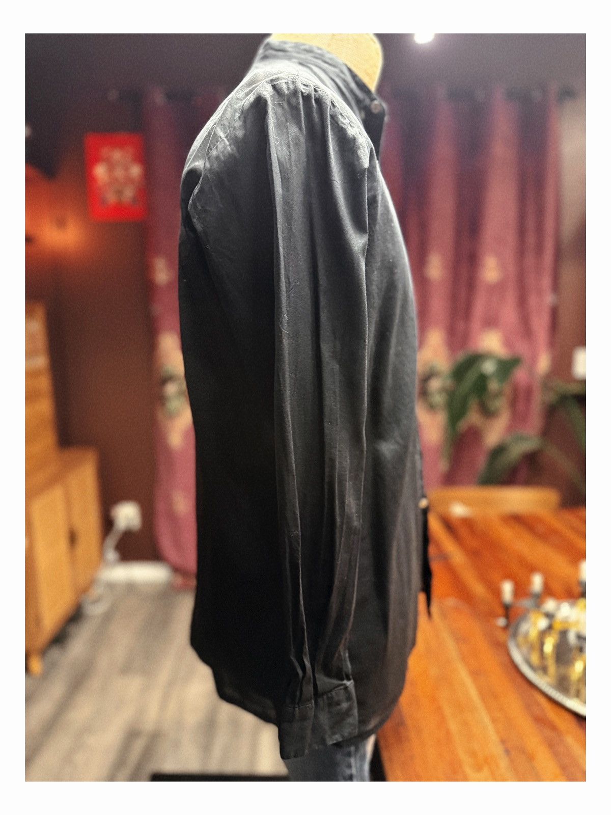 Other Black Mandarin Collar Shirt – Military-Inspired Minimalism Size US M / EU 48-50 / 2 - 9 Thumbnail