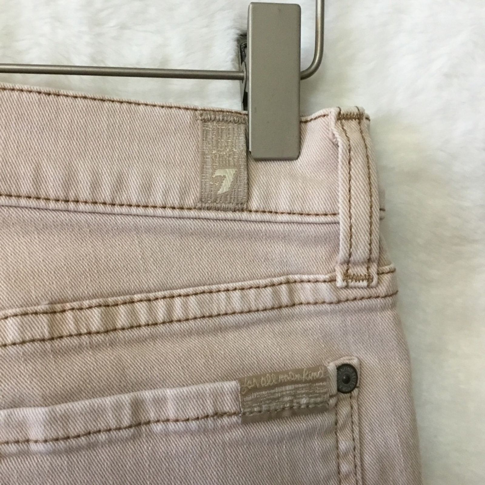 7 For All Mankind 7 For All Mankind Beige Skinny Crop & Roll Jeans Size 28" / US 6 / IT 42 - 10 Thumbnail