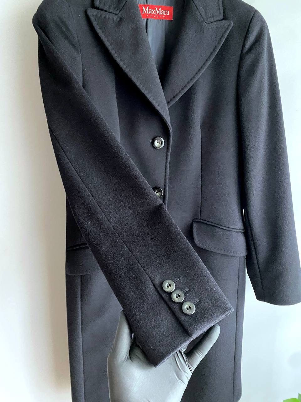 Designer × Max Mara Max Mara Studio Women's Wool Black Coat Size M / US10 / UK12 Size M / US 6-8 / IT 42-44 - 6 Thumbnail