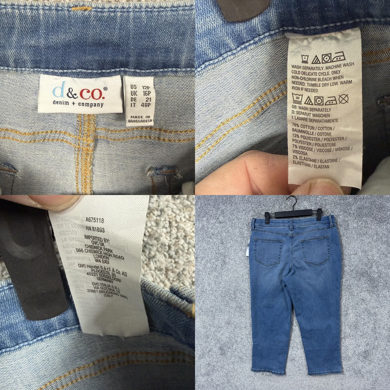 Denim & Co. Denim & Co Capri Jeans 12P Petite Blue Medium Wash Cropped Stretch Denim Five-Pocket Capris Womens Mens Girls Size 34" / US 12 / IT 48 - 8 Thumbnail