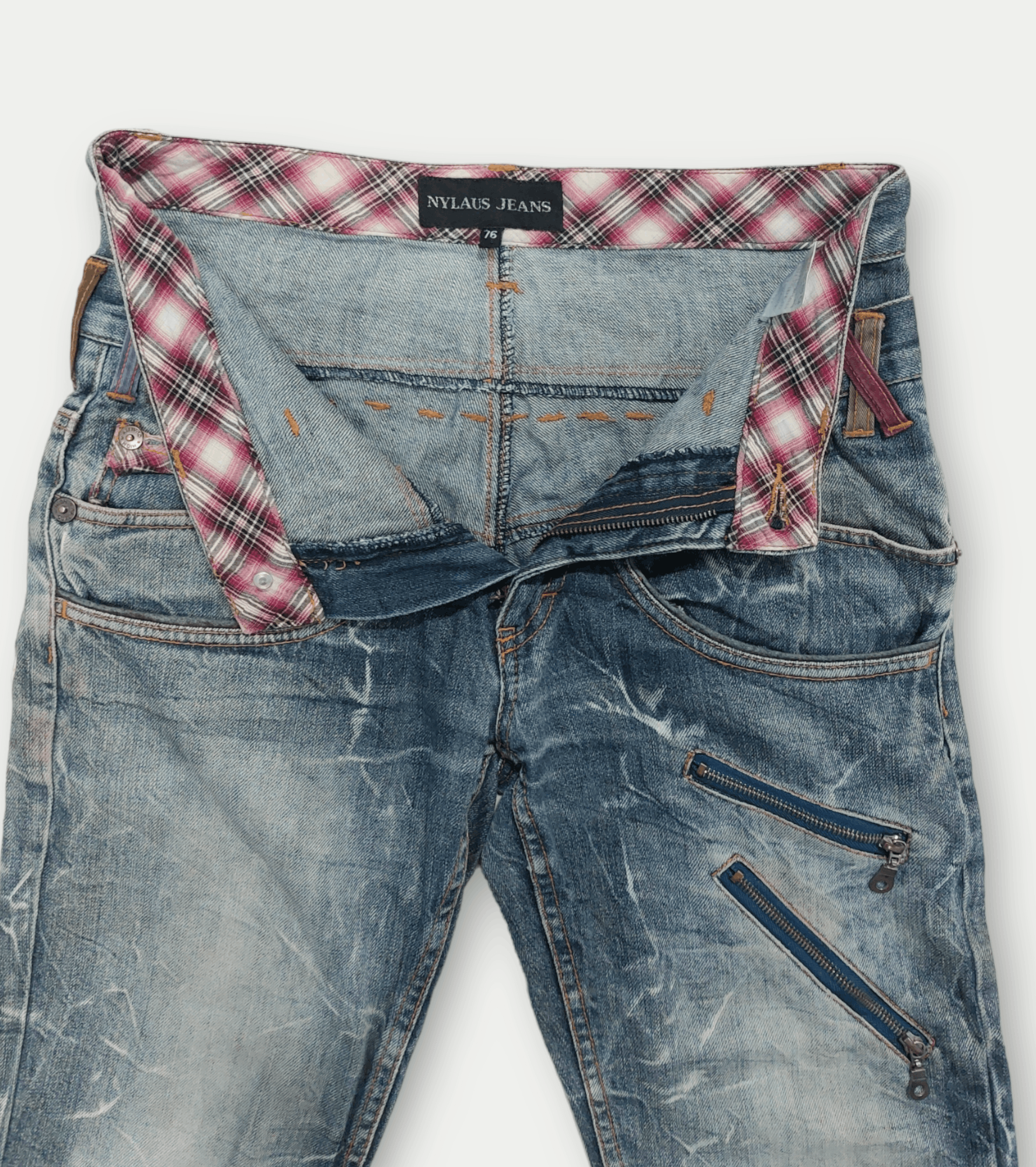 Vintage Nylaus Double Waist Seditionaries Denim Size US 30 / EU 46 - 3 Thumbnail