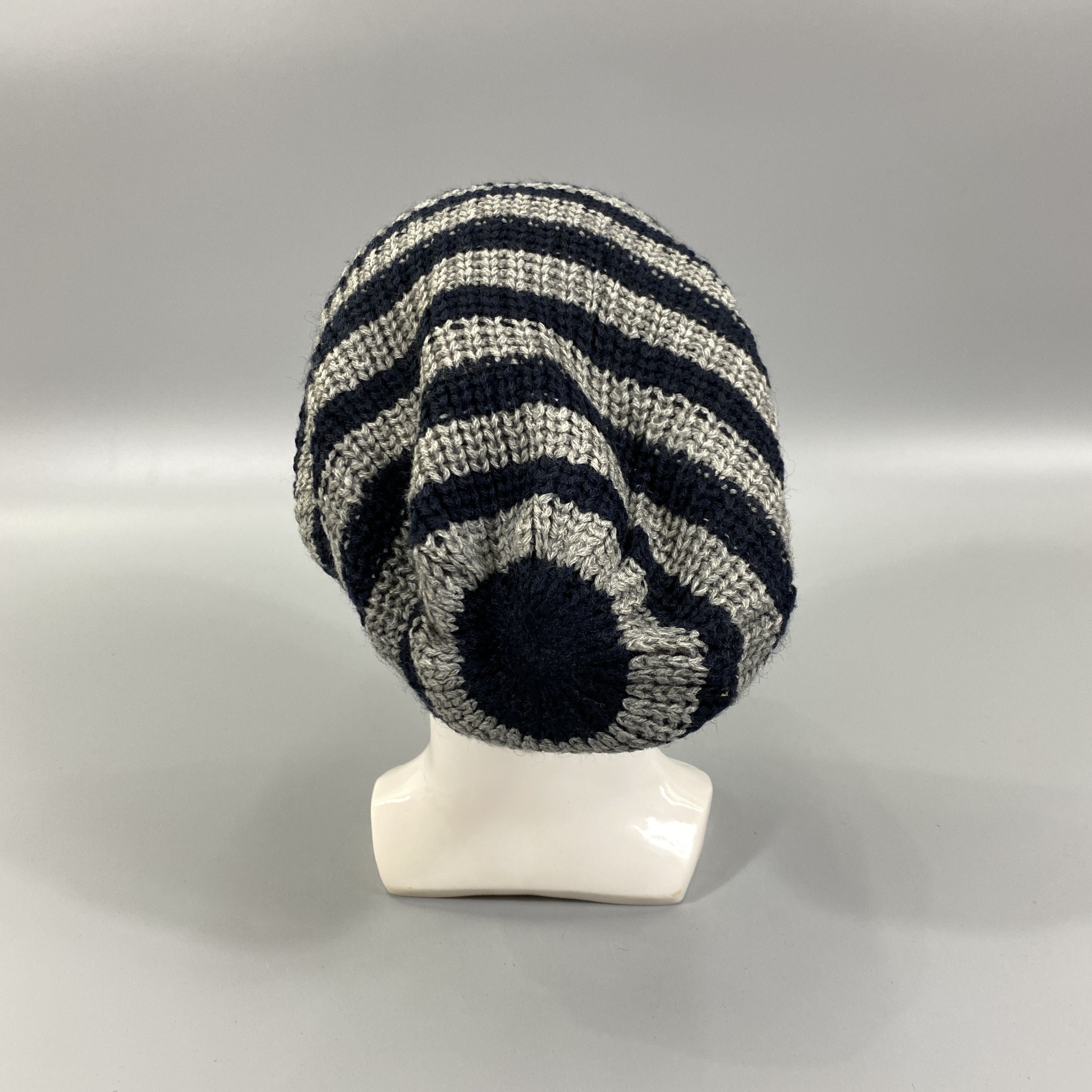 Japanese Brand Striped Slouchy Beanie Hats -BN947 Size ONE SIZE - 2 Thumbnail