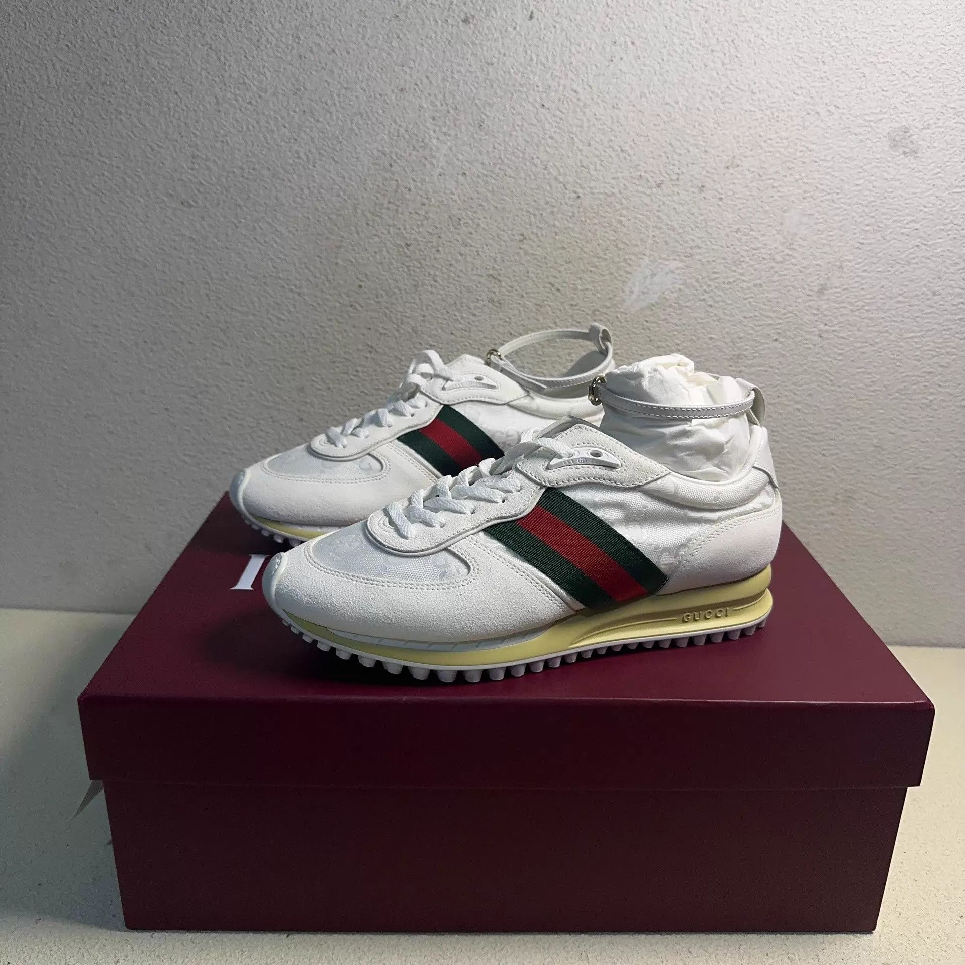 Gucci GUCCI Horsebit 1955 Women's White High-Top Sneaker 36 Size US 5.5 / IT 35.5 - 1 Thumbnail