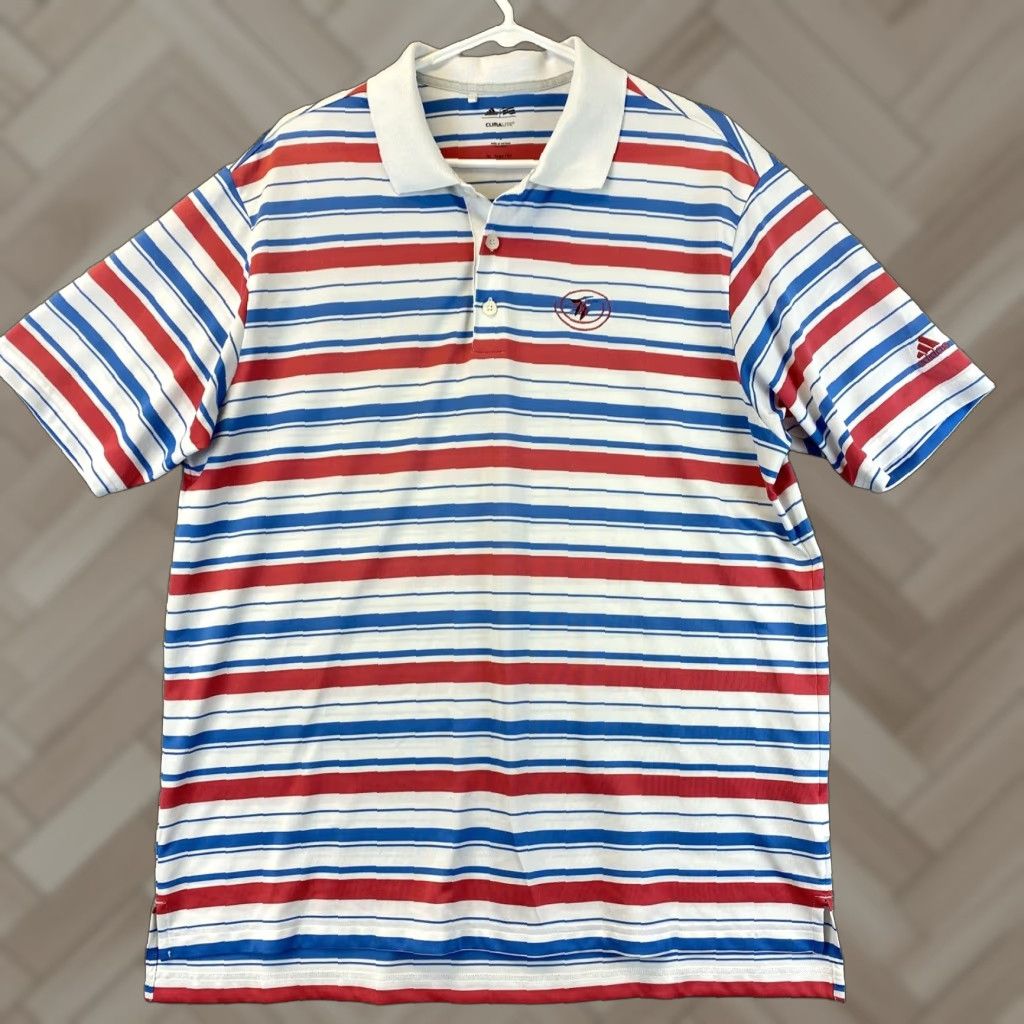 Adidas VINTAGE Adidas Golf Polo Shirt L Men Short Sleeve Striped Climalite 90s Golf/Beach Mens Size US L / EU 52-54 / 3 - 1 Thumbnail