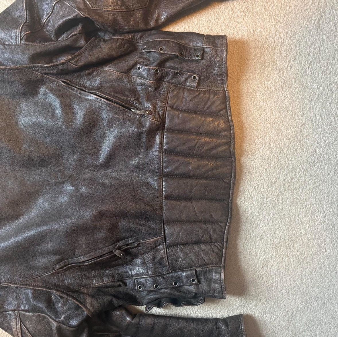 Vintage Vintage Brown Leather Moto Jacket Motorcycle Size US XL / EU 56 / 4 - 5 Thumbnail