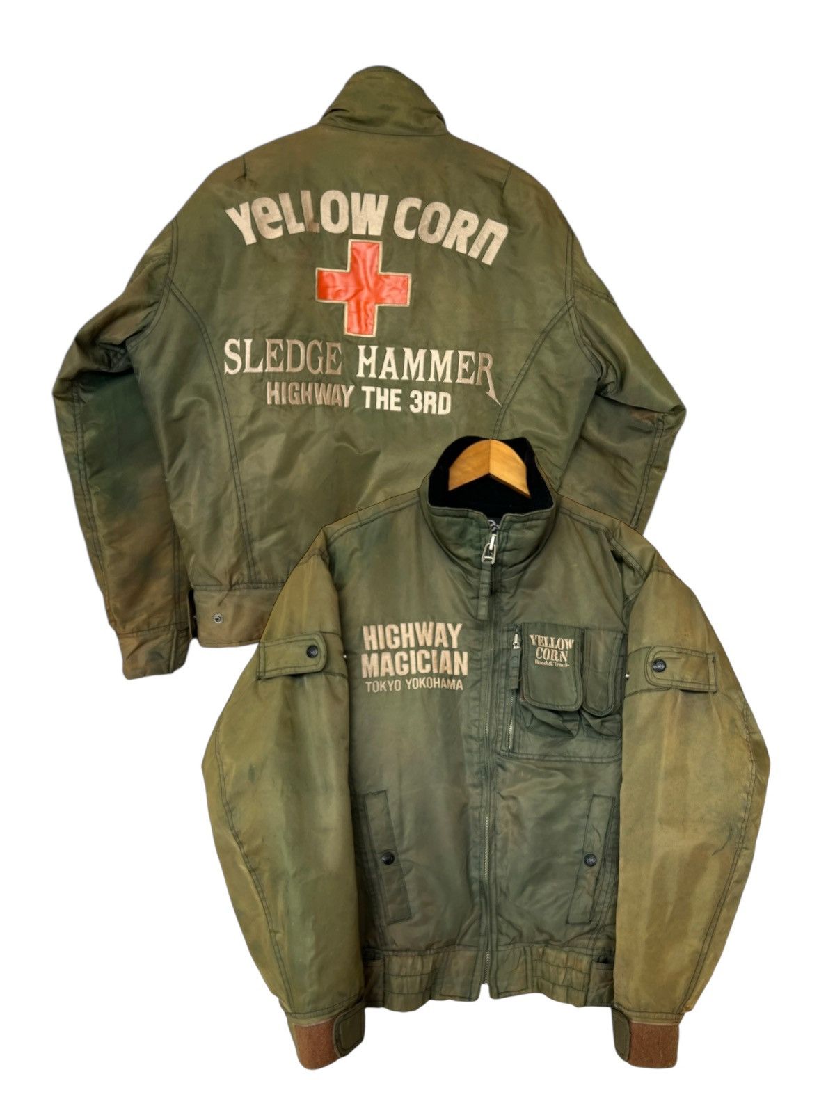 YELLOW CORN Vintage Yellow Corn Highway Magician Sunfaded Green Jacket Size US L / EU 52-54 / 3 - 1 Thumbnail