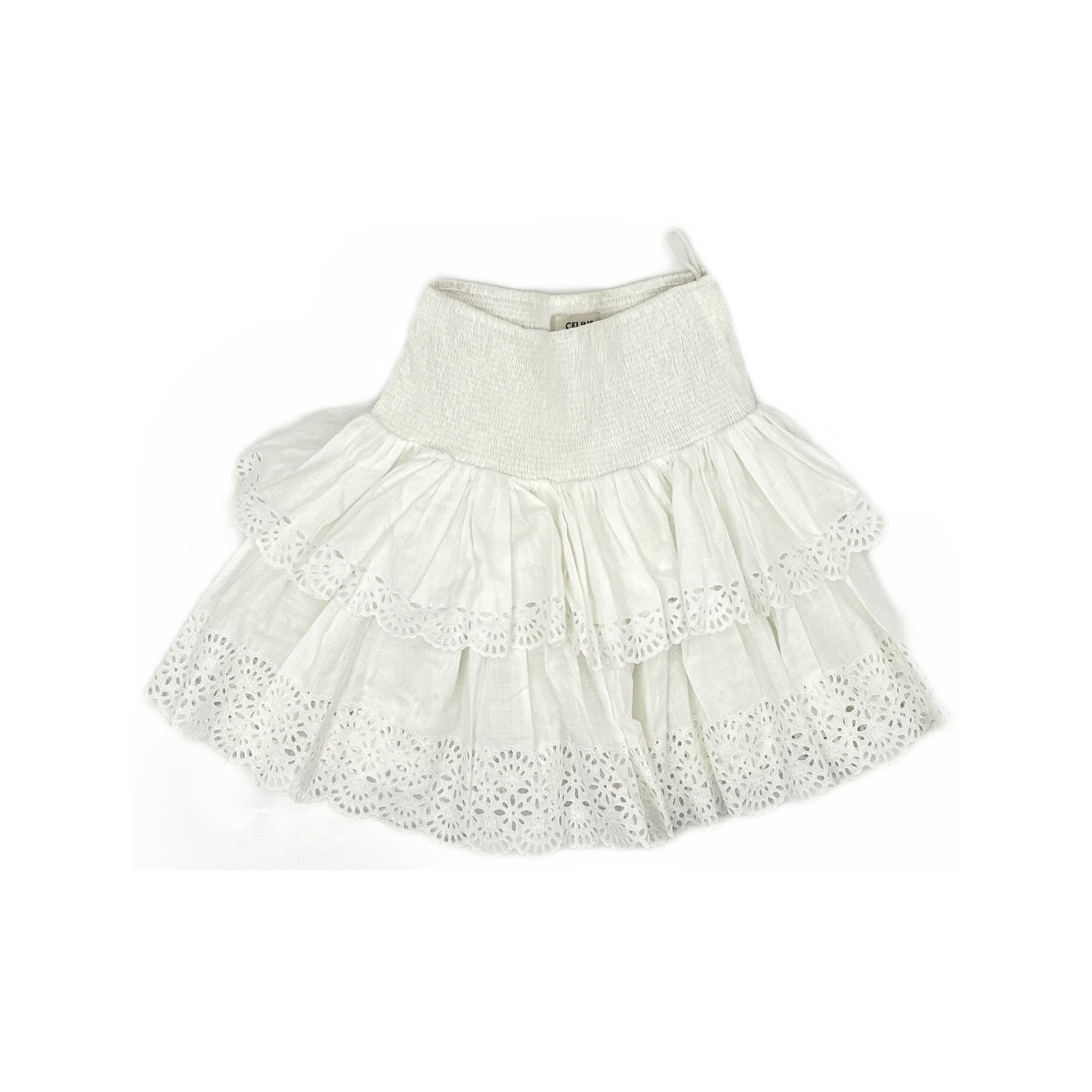Celine Celine White Tiered Mini Skirt Size 36 Size 26" / US 2 / IT 38 - 1 Thumbnail