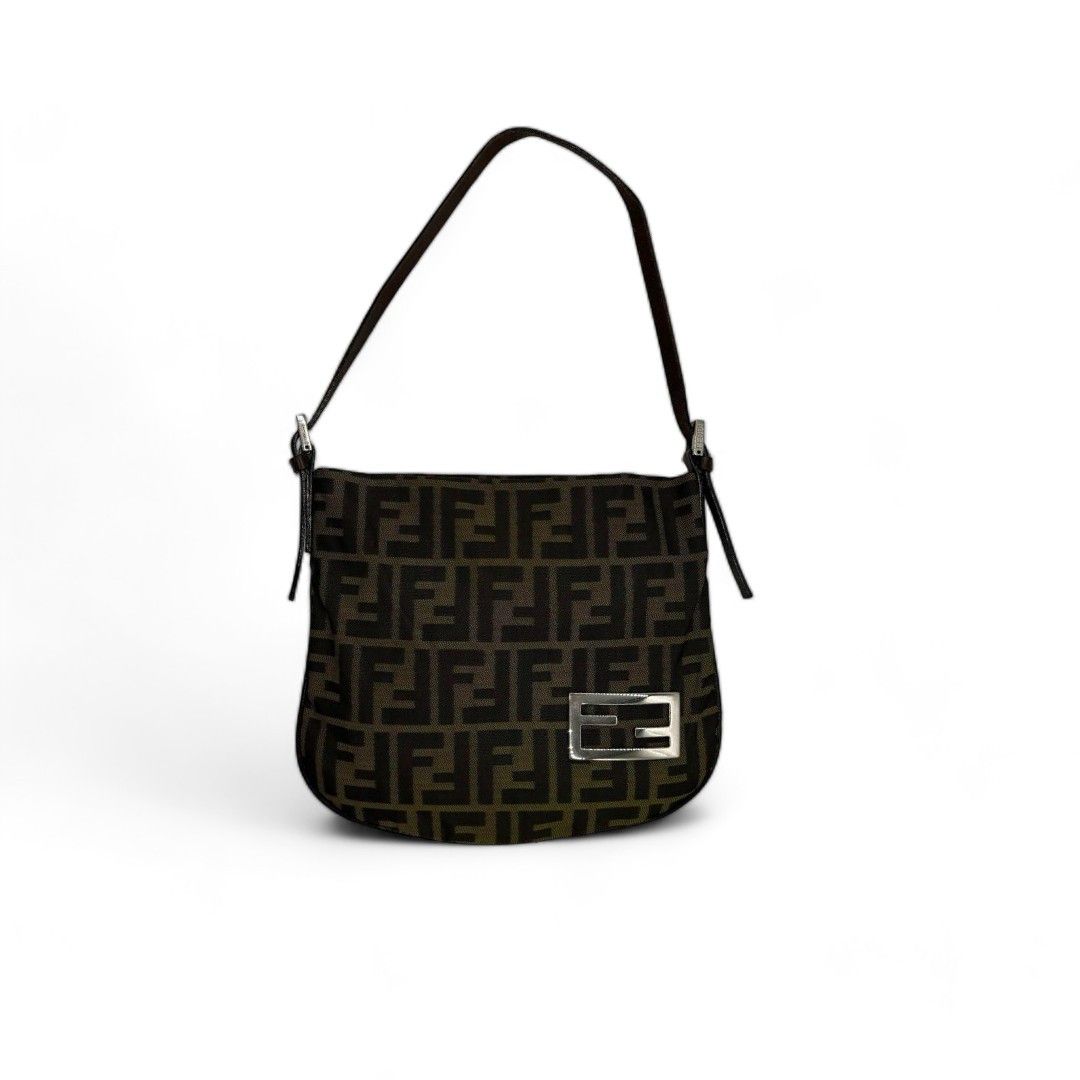 Fendi Fendi - Zucca Pouch Handbag Brown Leather One Shoulder Bag Size ONE SIZE - 1 Thumbnail