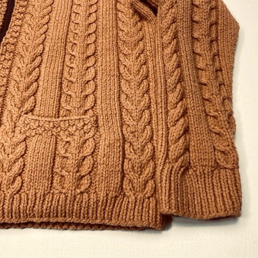 Vintage VINTAGE Vintage Chunky Cable Knit Full Zip Sweater Womens Medium Hand Made Unbranded 80s Size M / US 6-8 / IT 42-44 - 4 Thumbnail