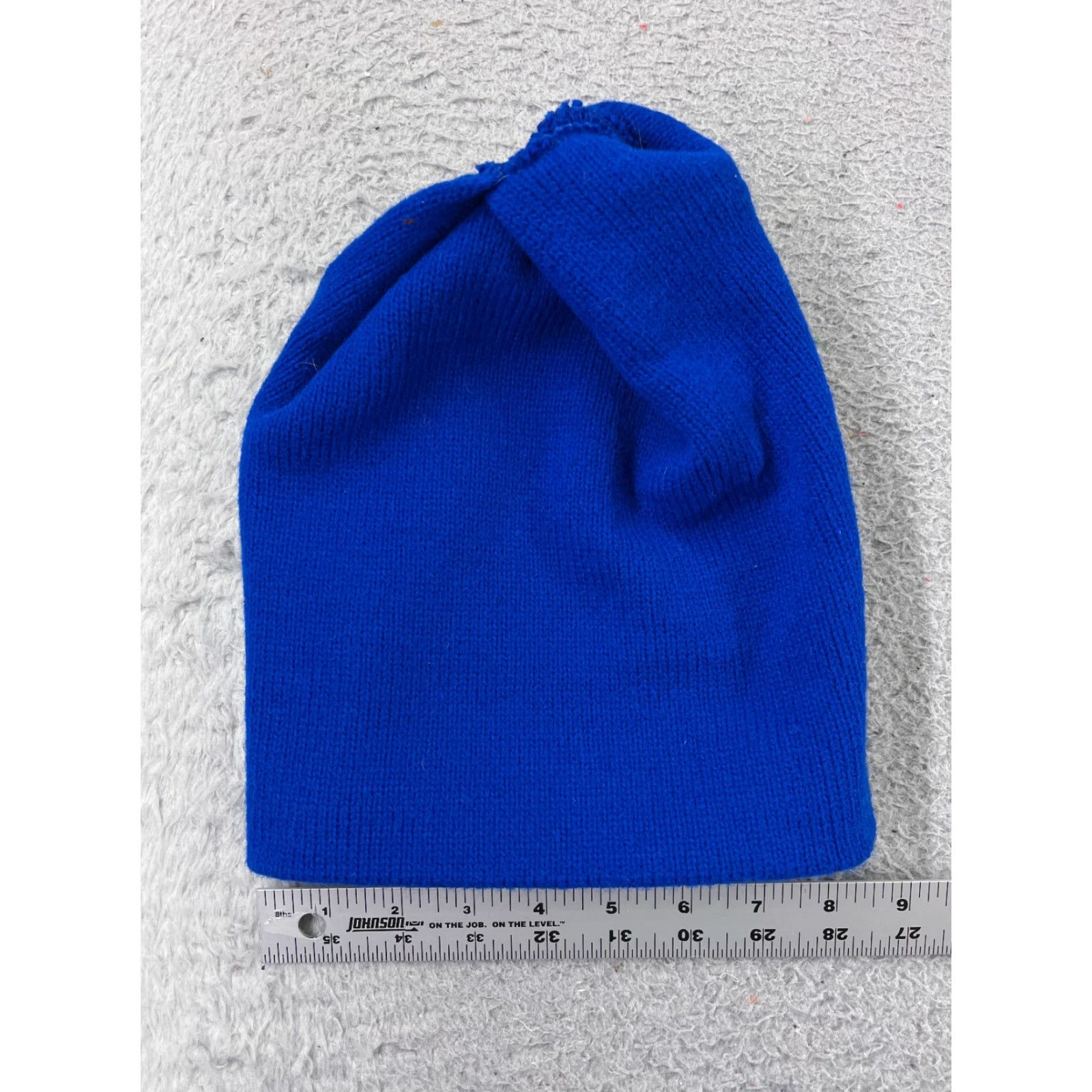 Vintage Blue Knit Beanie Toque Adult One Size Unbranded Hat Beanie Winter Ski Casual Womens Mens Unisex Adults Cotton Blend Knit Pattern Solid Snow Theme Size ONE SIZE - 4 Thumbnail