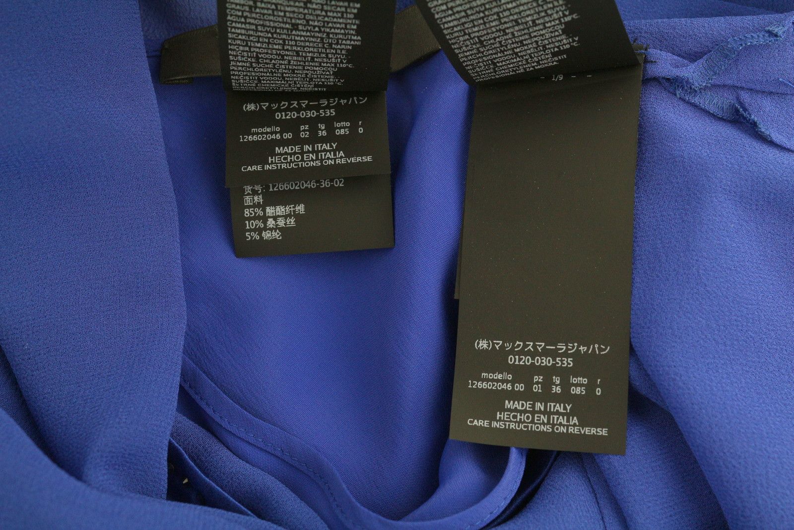 Max Mara EU34 XS Blue 100% Silk Rhinestones 2in1 Blouse 88771 Size XS / US 0-2 / IT 36-38 - 8 Thumbnail