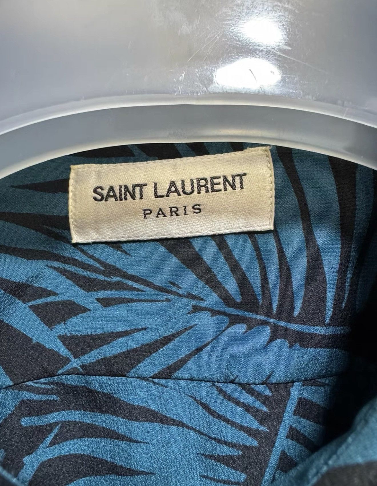 Saint Laurent Paris Palm print silk Short sleeves shirt size40 Size US M / EU 48-50 / 2 - 3 Thumbnail