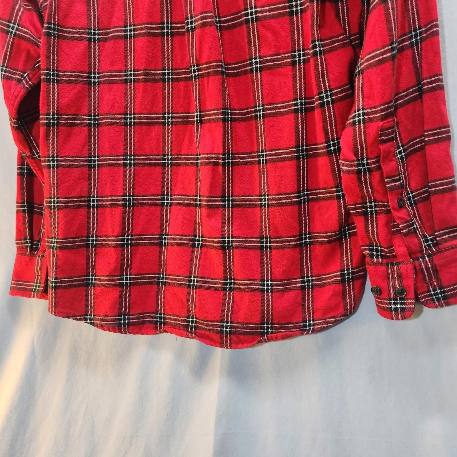 Lands' End Lands End Cotton Plaid Flannel Shirt Red Mens Size Medium Size US M / EU 48-50 / 2 - 9 Thumbnail