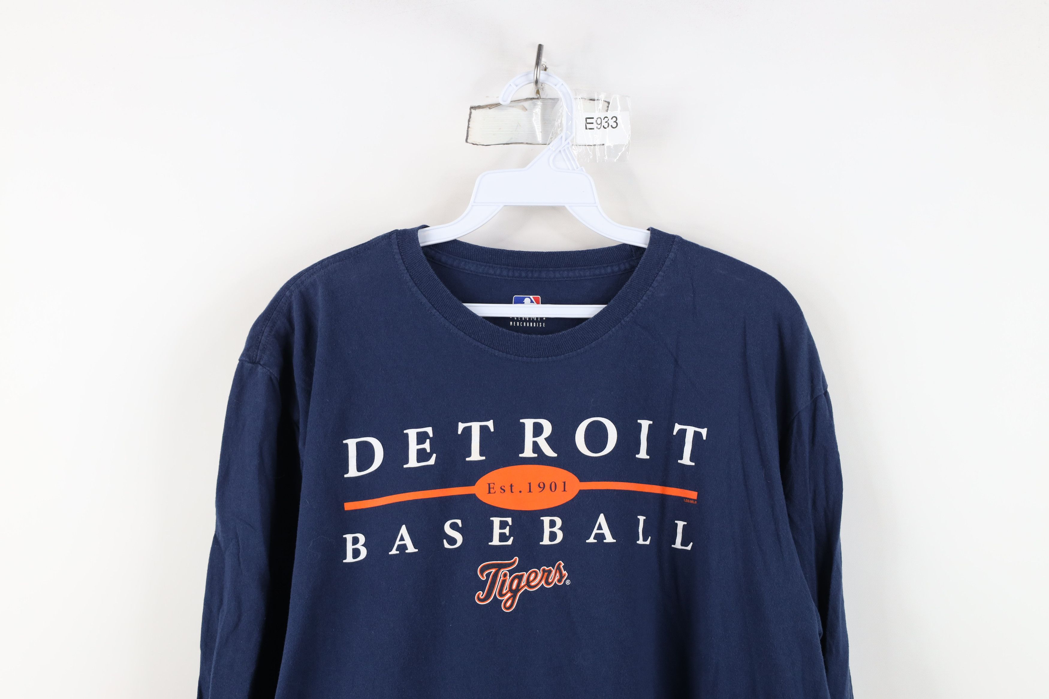 Vintage Y2K Spell Detroit Tigers Baseball Long Sleeve T-Shirt Blue Size US XL / EU 56 / 4 - 2 Thumbnail