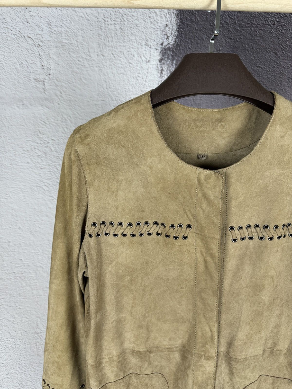 Designer MAX&MOI Paris brown goat suede leather jacket Size L / US 10 / IT 46 - 3 Thumbnail