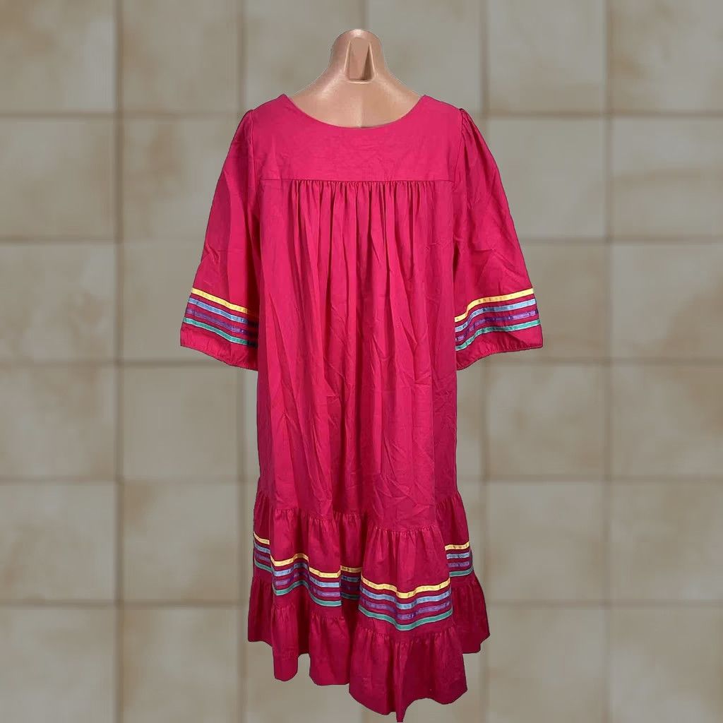Vintage VINTAGE California Dynasty Mod Caftan Dress O/S Pink 70s GoGo Summer/Beach Womens Size L / US 10 / IT 46 - 1 Thumbnail