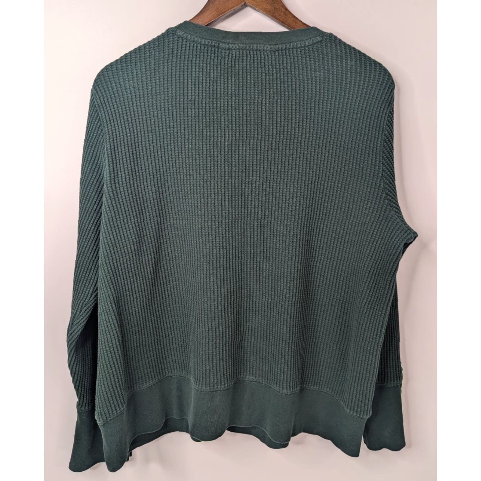Soft Surroundings Soft Surroundings Henley Pullover Sweater Green Rib Knit Cotton Womens Large Shirt Size L / US 10 / IT 46 - 4 Thumbnail