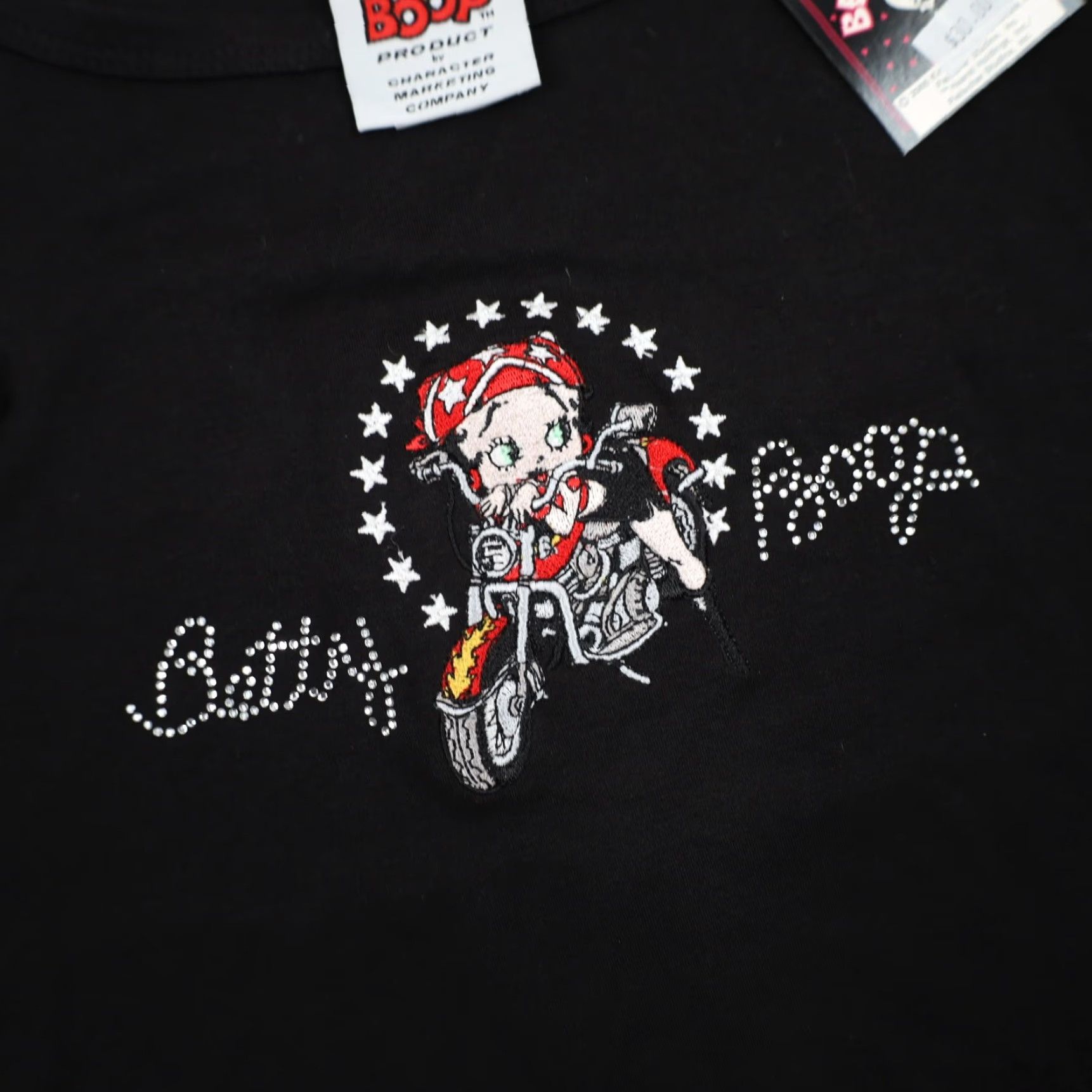 Vintage VINTAGE Betty Boop Womens XS Embroidered Motorcycle Rhinestone T Shirt Size XS / US 0-2 / IT 36-38 - 5 Thumbnail