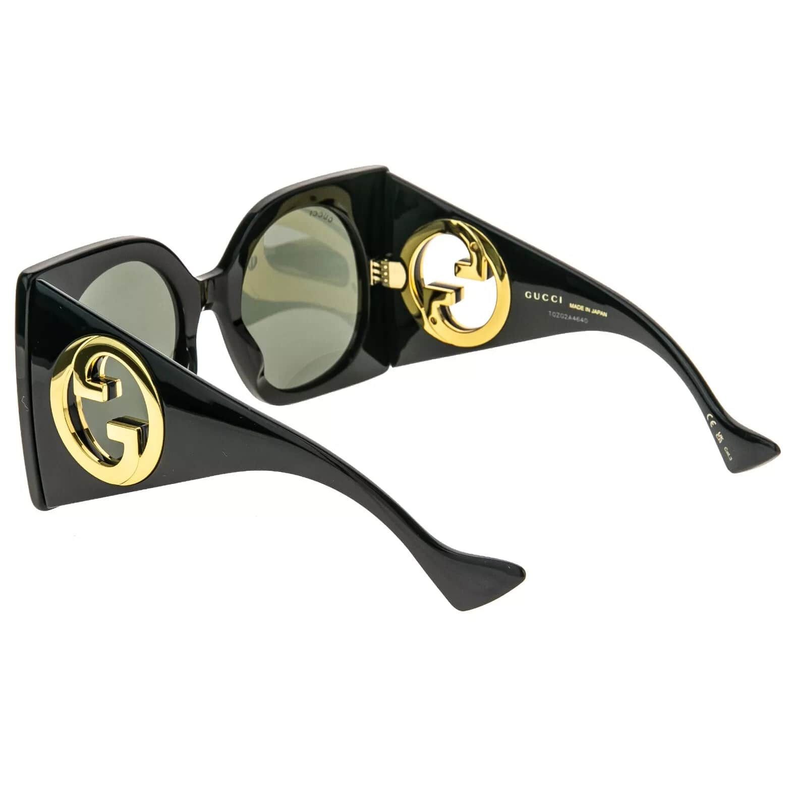 Gucci GUCCI 1254 Black Gold Logo Gg1254S Oversized Mask Flat 001 Size ONE SIZE - 5 Thumbnail