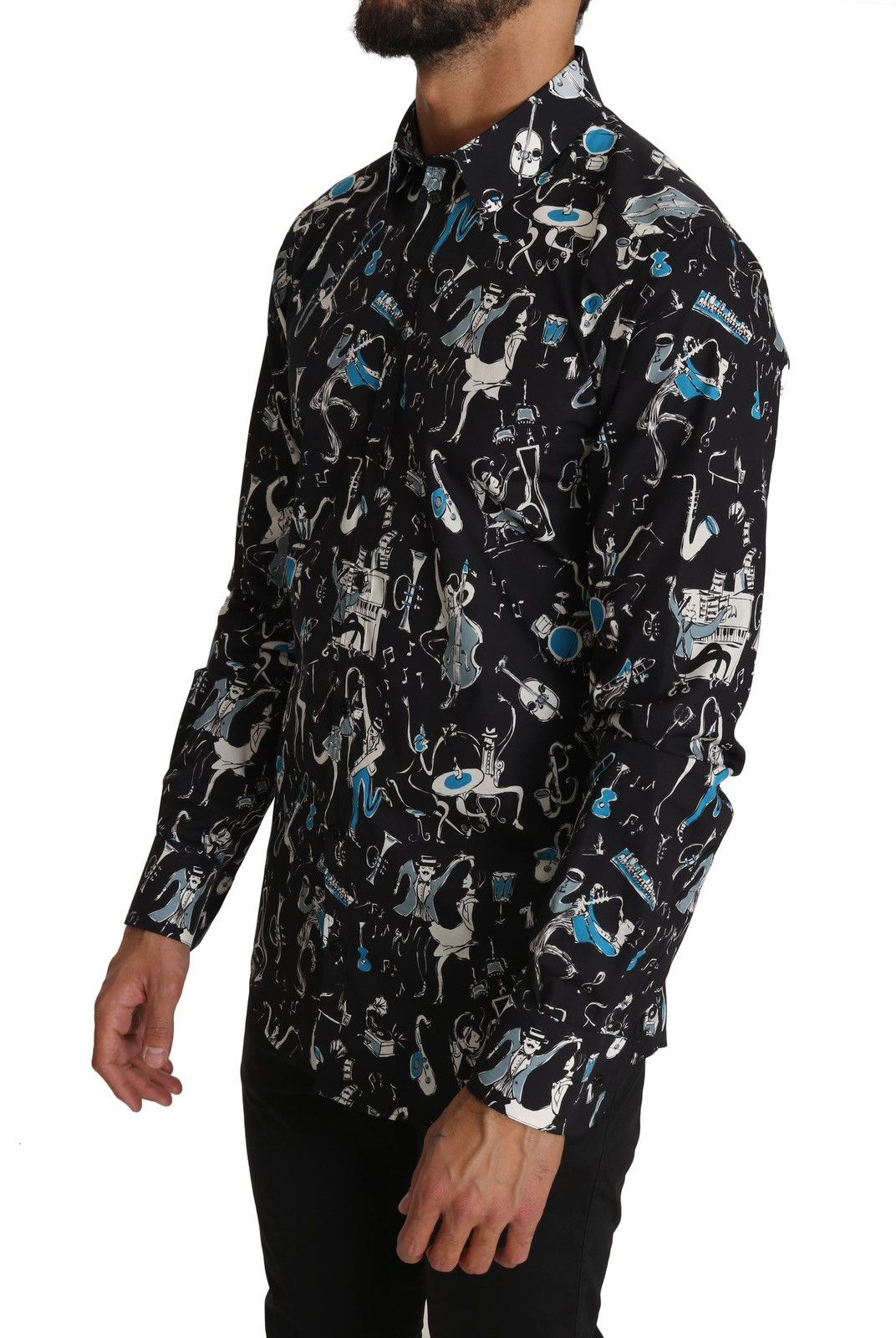 Dolce & Gabbana 🇮🇹❗️NEW Dolce Gabbana Gold Shirt Jazz Print Made in Italy Size US S / EU 44-46 / 1 - 3 Thumbnail