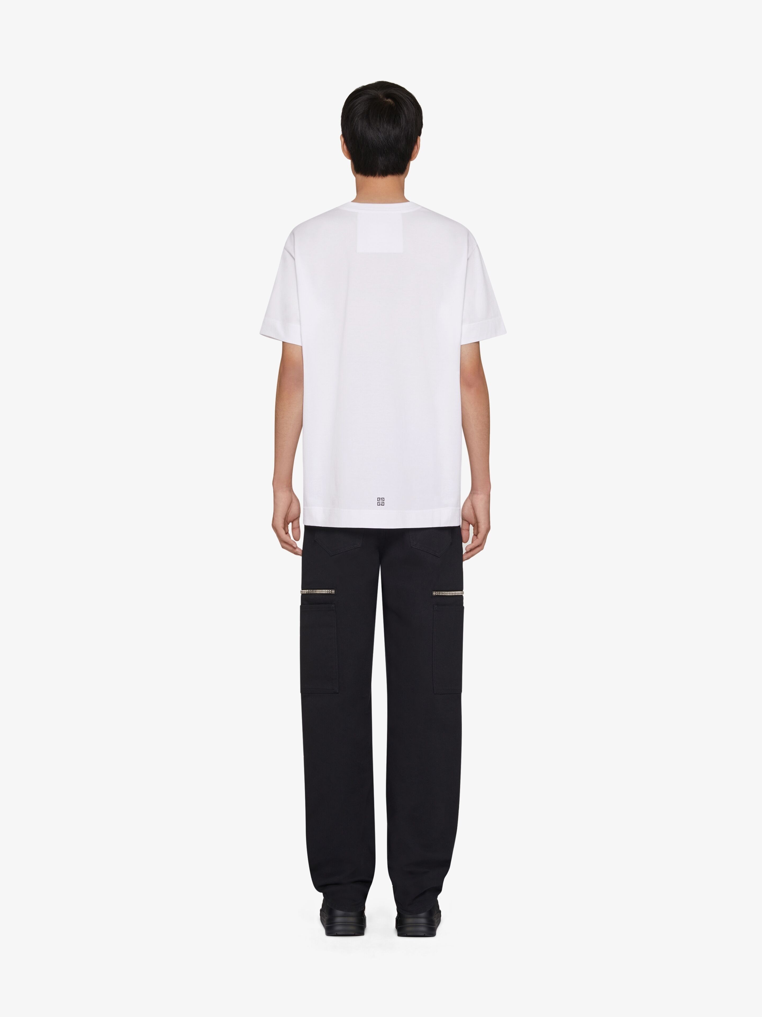 Givenchy o1mle0125 Oversized T-Shirt Cotton With Circle Print White Size US XL / EU 56 / 4 - 4 Thumbnail