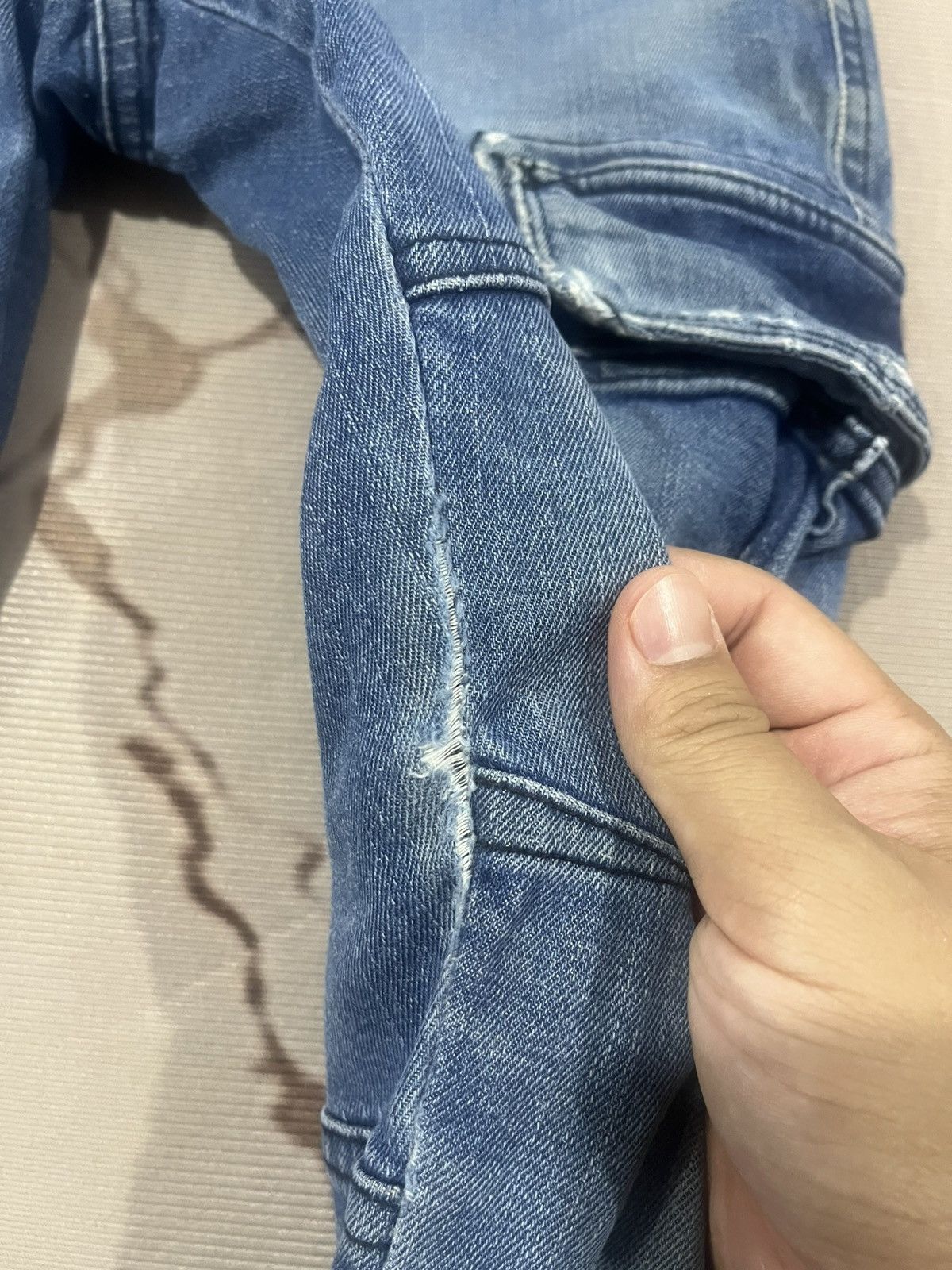 Japanese Brand G.Ground Cargo Denim Jeans Distressed Repair Streetwear Size US 28 / EU 44 - 7 Thumbnail