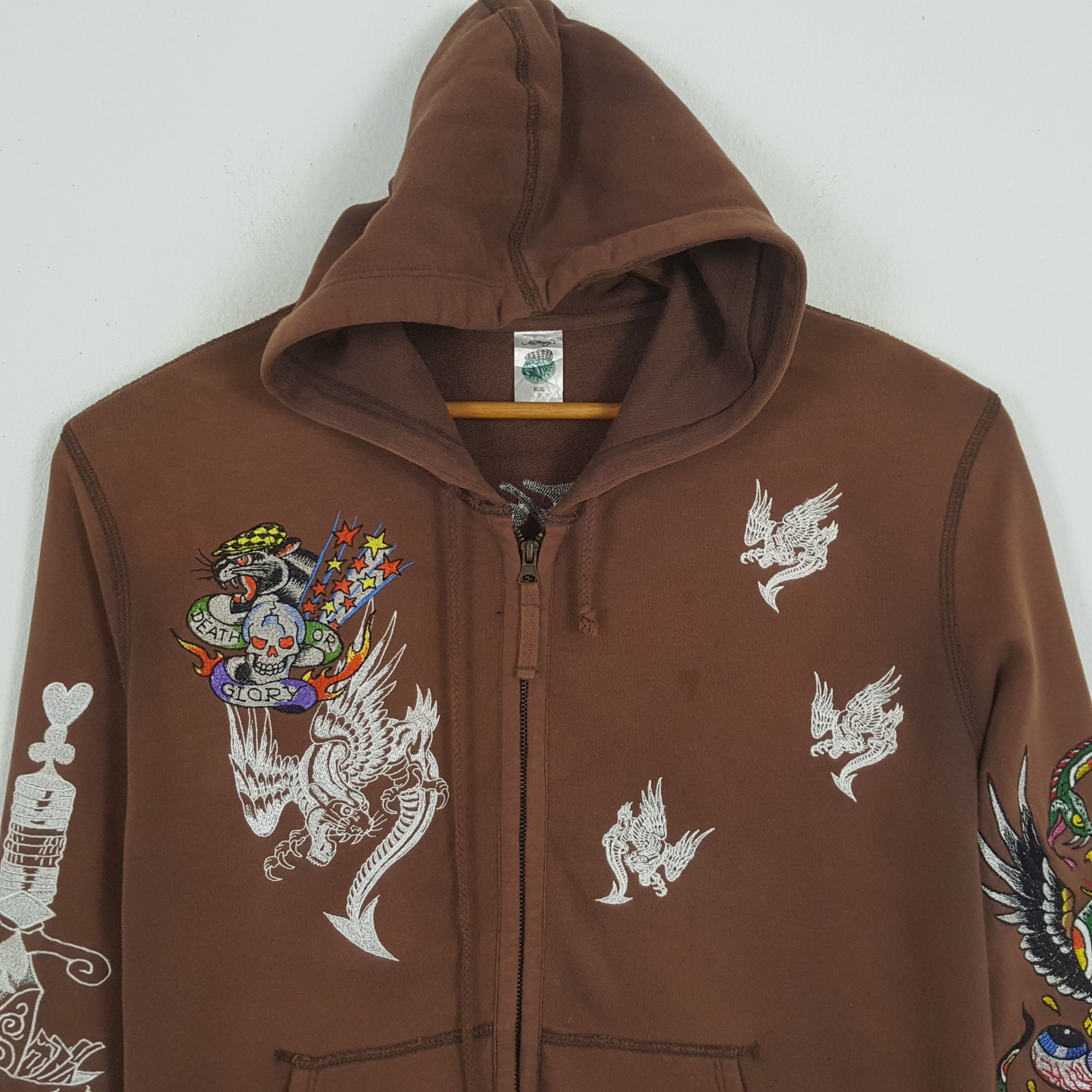 Christian Audigier × Ed Hardy × Vintage Vintage ED HARDY by CHRISTIAN AUDIGIER Fashion Brand Hoodies Size US M / EU 48-50 / 2 - 4 Thumbnail