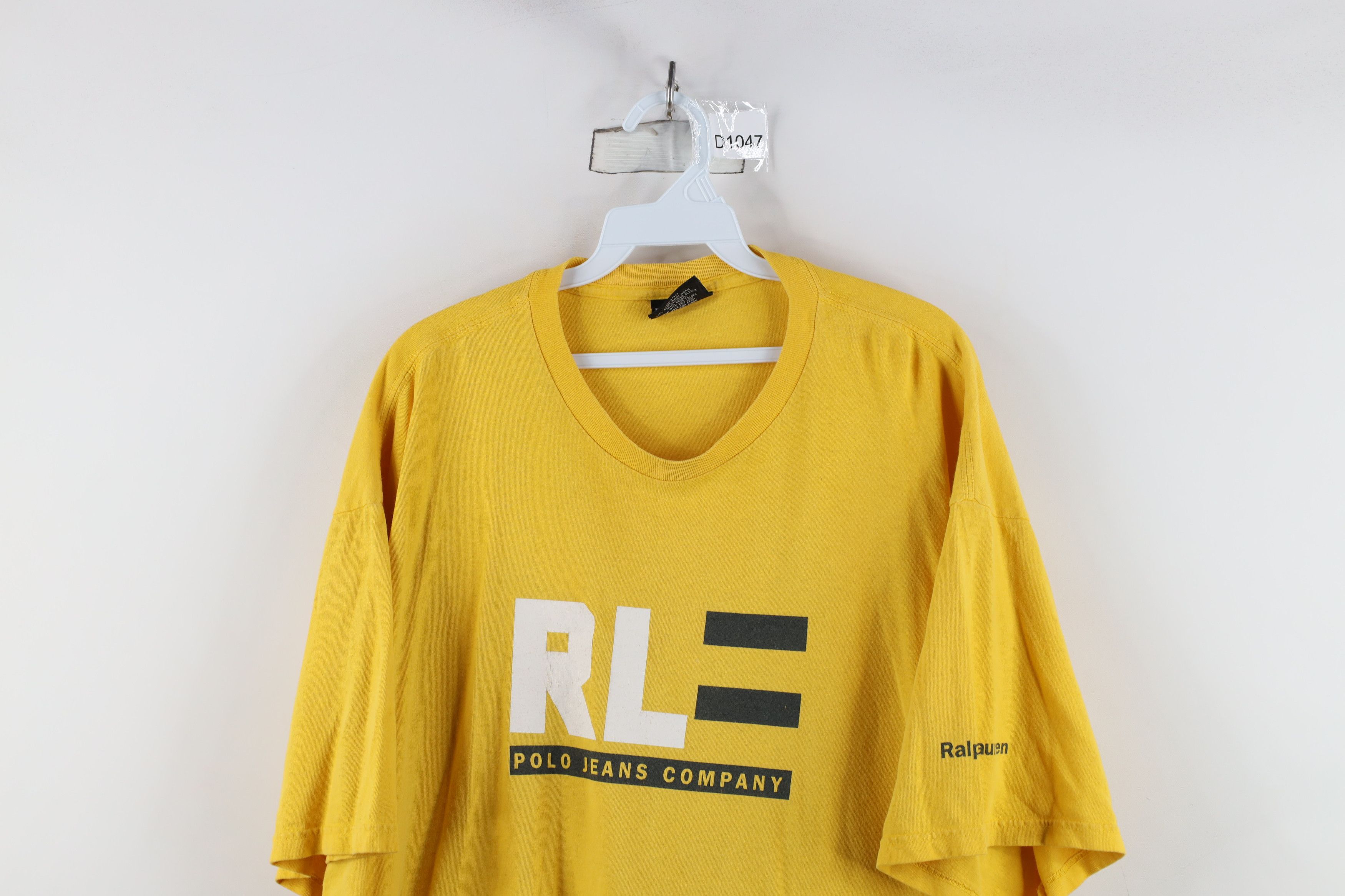 Ralph Lauren × Vintage Vintage 90s Ralph Lauren Spell Out Big Logo T-Shirt Yellow Size US XXL / EU 58 / 5 - 2 Thumbnail