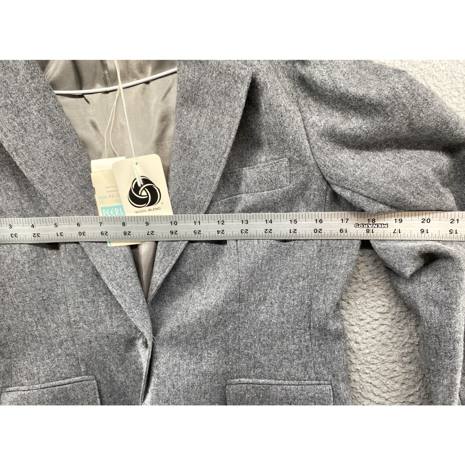 Pendleton VTG Peerless Of Boston Women’s Wool Blazer Career Jacket Gray Size 12 NEW - Business Jacket Mens Womens Girls Boys Size XL / US 12-14 / IT 48-50 - 4 Thumbnail