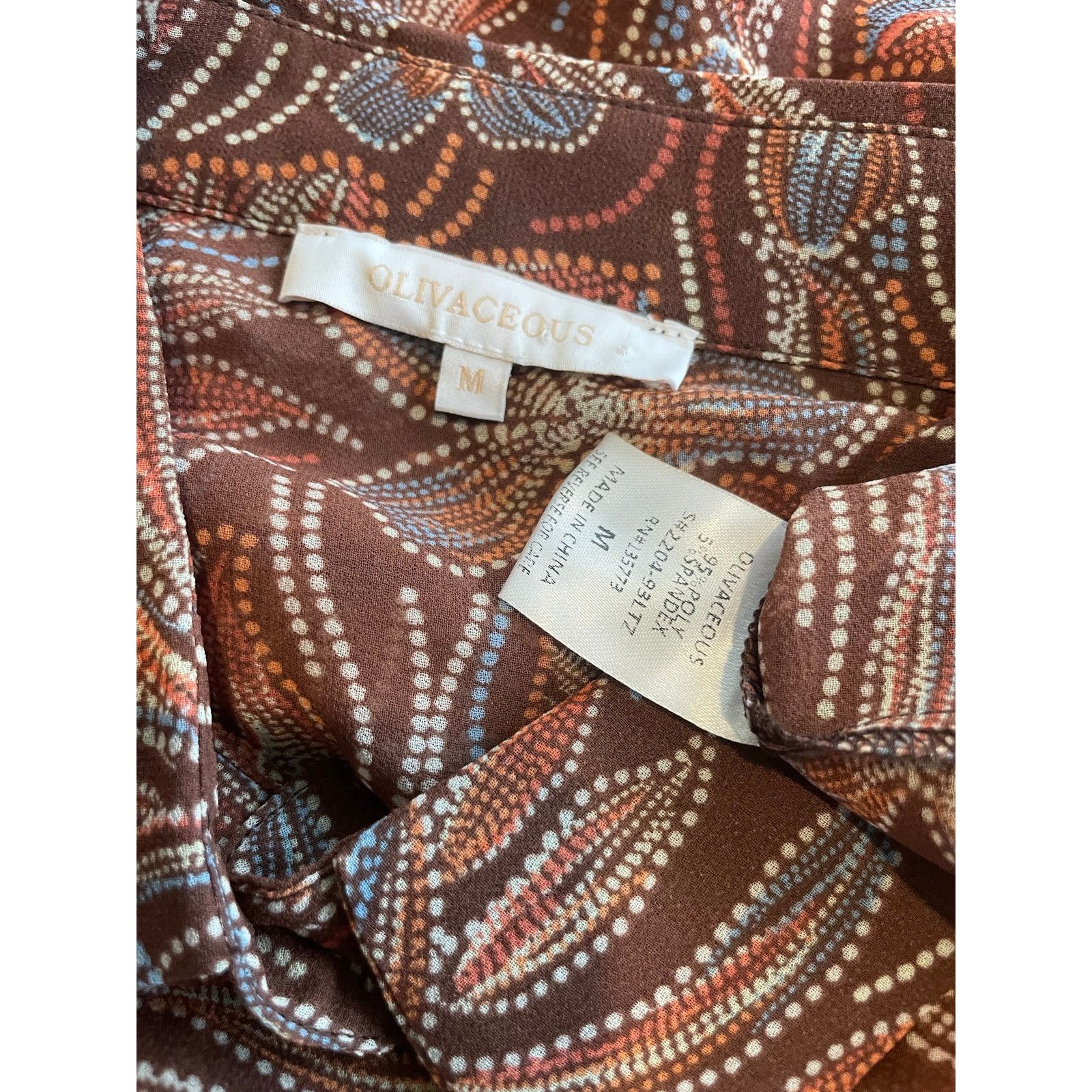& Other Stories NEW OLIVACEOUS BLOUSE BOHO CHIC OVERSIZED SZ M BROWN FLORAL Size M / US 6-8 / IT 42-44 - 5 Thumbnail