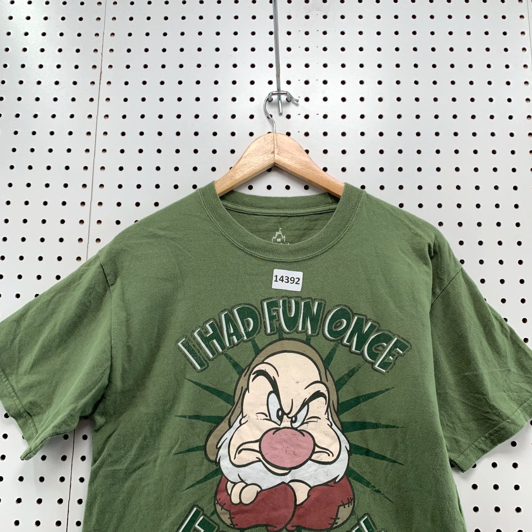 Disney Disney Shirt M Adult Medium Green Grumpy "I Had Fun Once It Was Awful" Short Sleeve Tee Mens Vintage 2000s Disney Grumpy Shirt Size US M / EU 48-50 / 2 - 7 Thumbnail