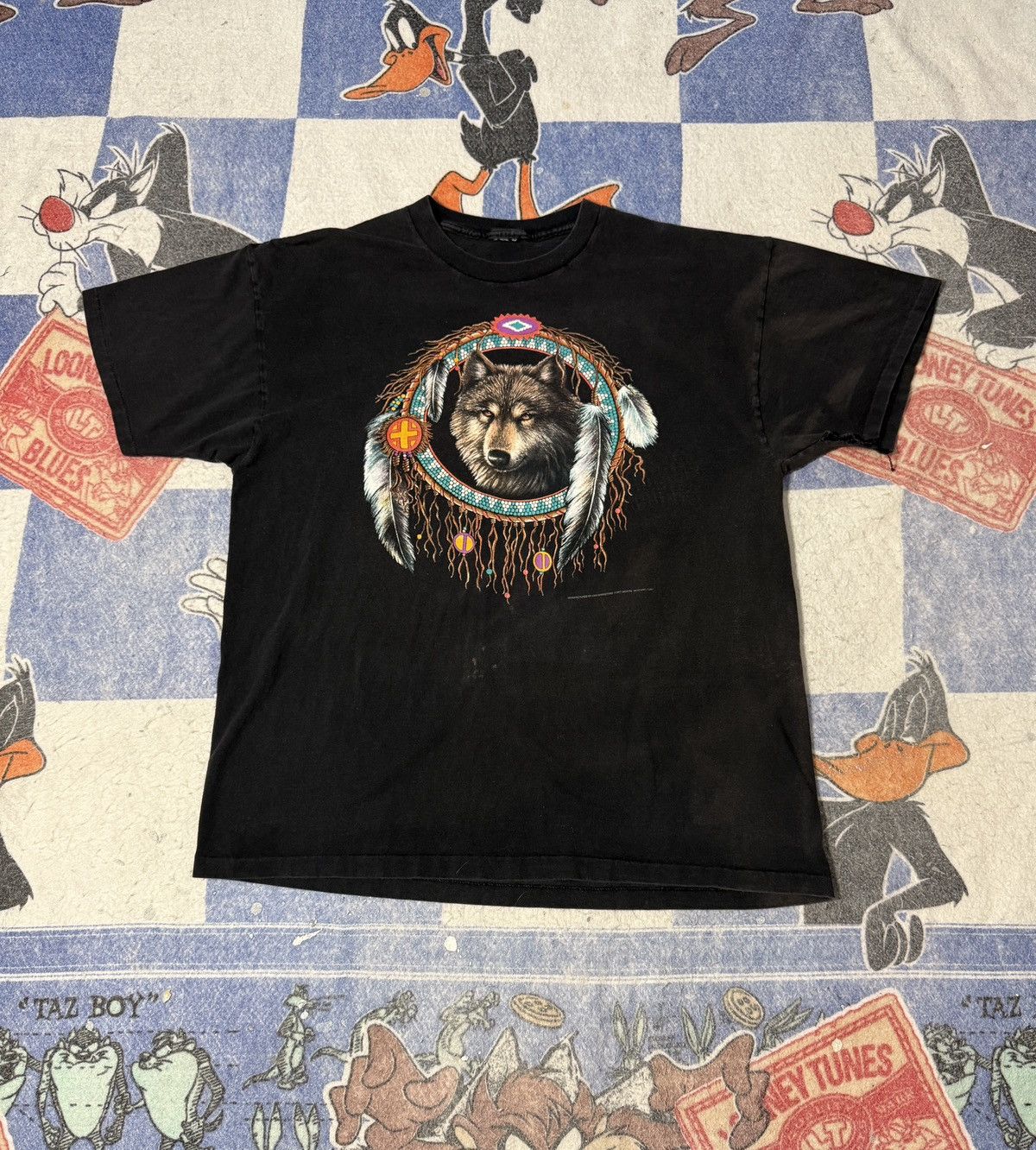 Vintage sturgis wolf 3d emblem tee